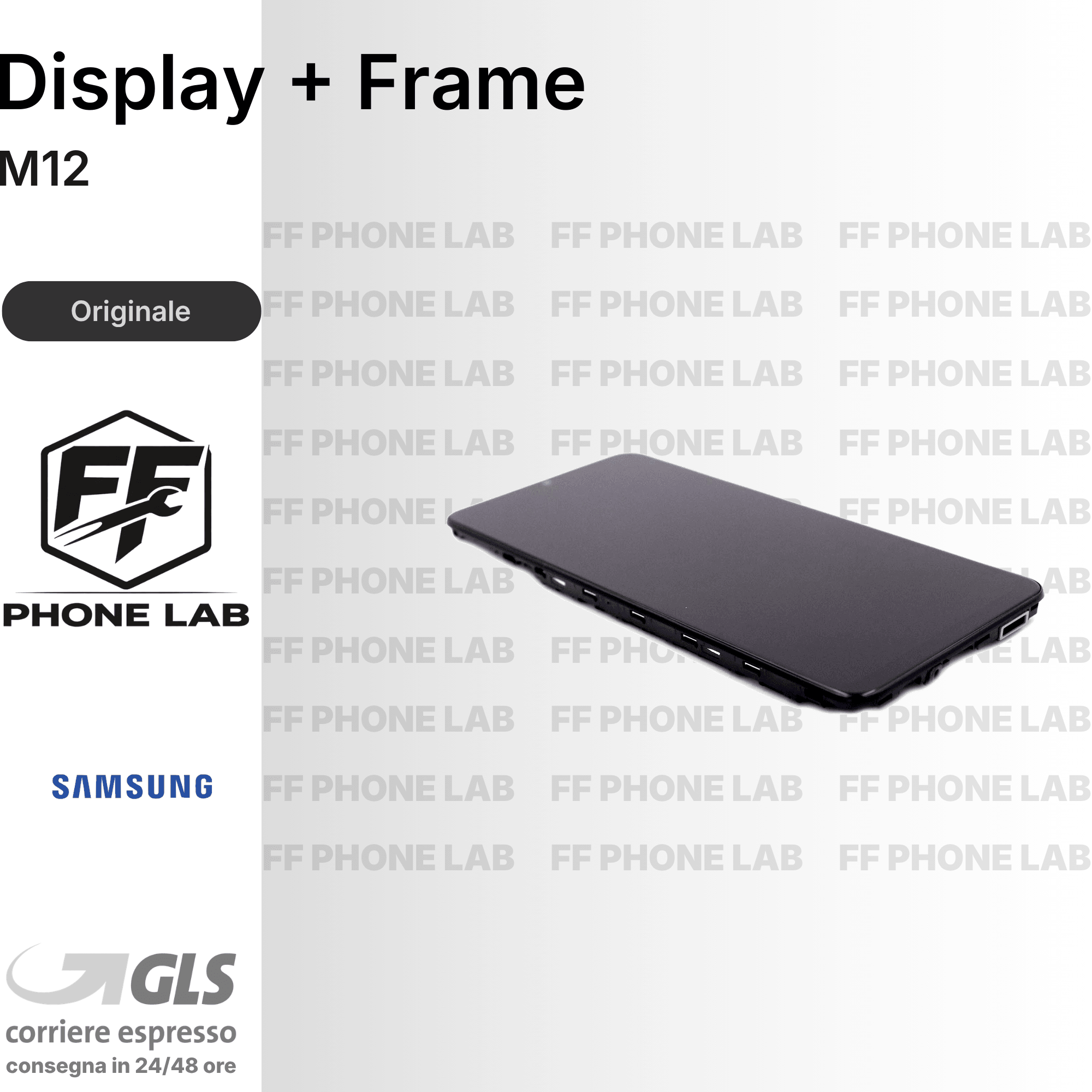 DISPLAY OLED SAMSUNG GALAXY M12 SCHERMO COMPLETO CON FRAME SERVICE PACK