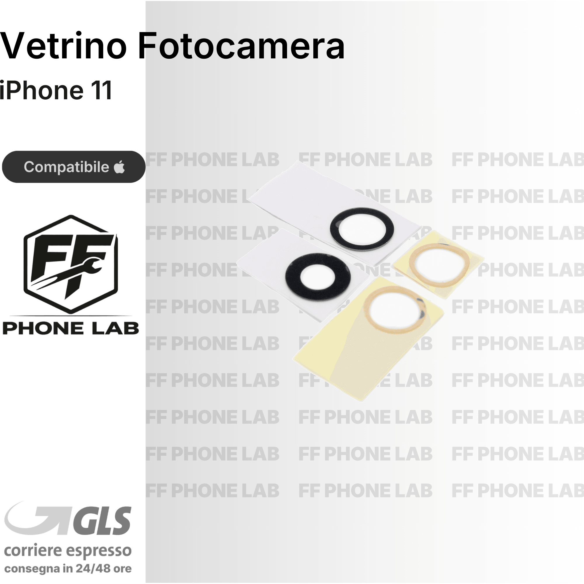 VETRO FOTOCAMERA APPLE IPHONE 11 RICAMBIO LENTE OBIETTIVO POSTERIORE ORIGINALE