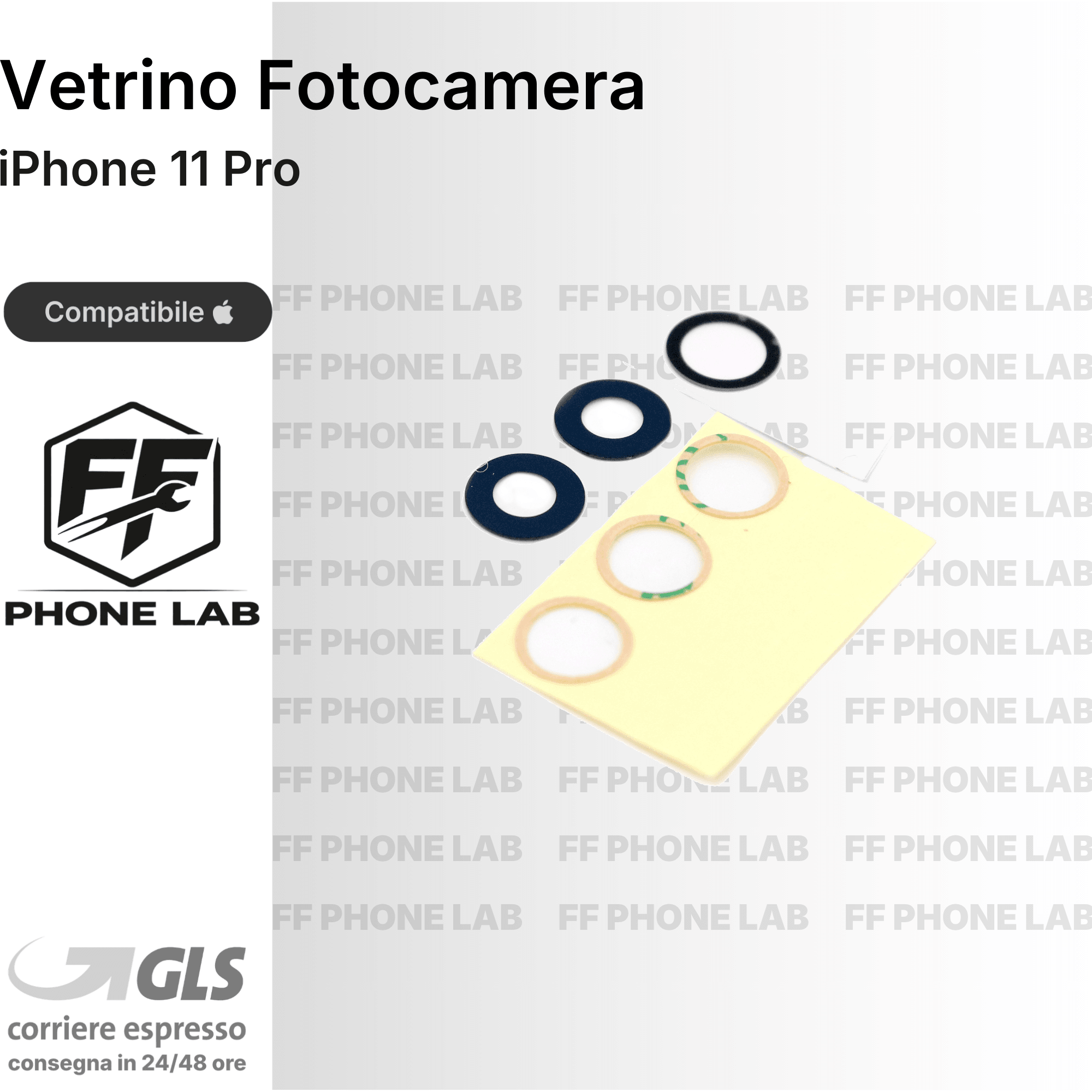 VETRO FOTOCAMERA APPLE IPHONE 11 PRO RICAMBIO LENTE OBIETTIVO POSTERIORE NUOVO