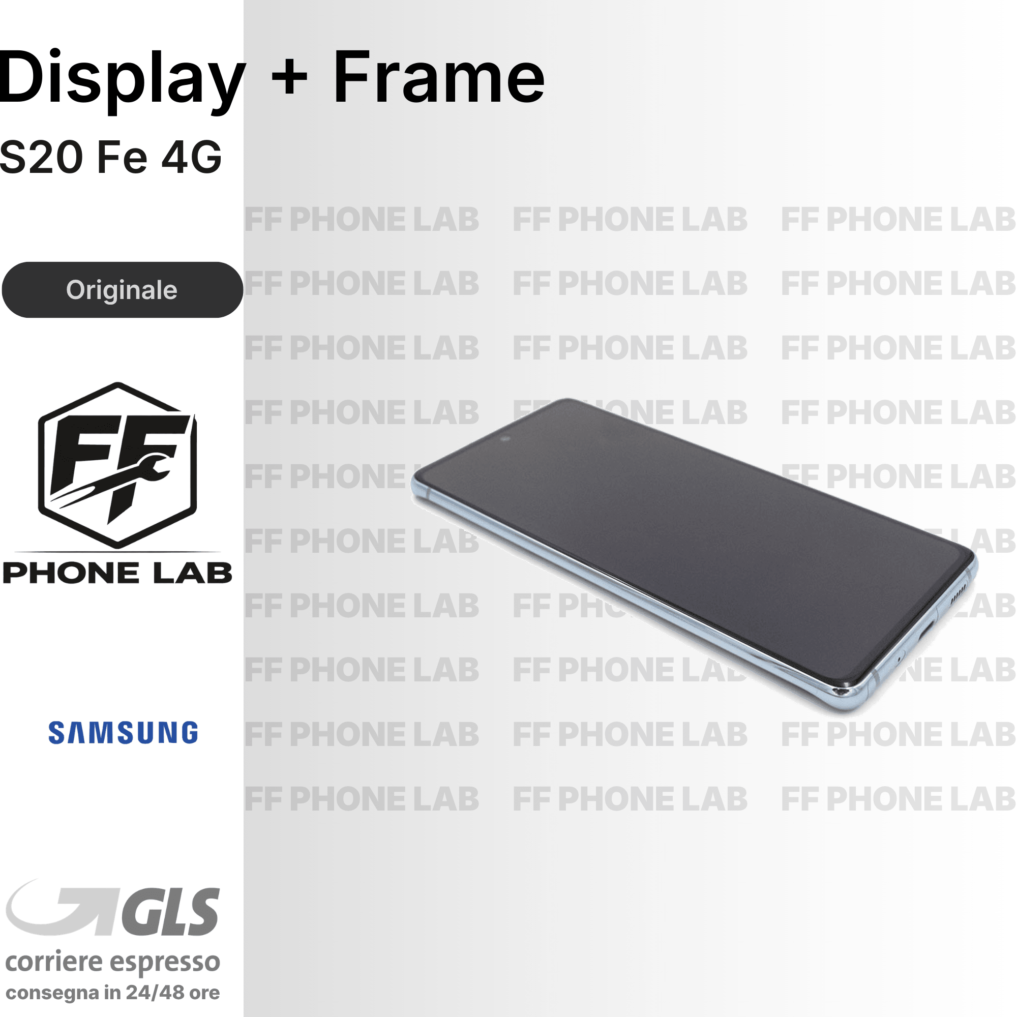 DISPLAY OLED SAMSUNG GALAXY S20 FE 4G SCHERMO COMPLETO CON FRAME SERVICE PACK