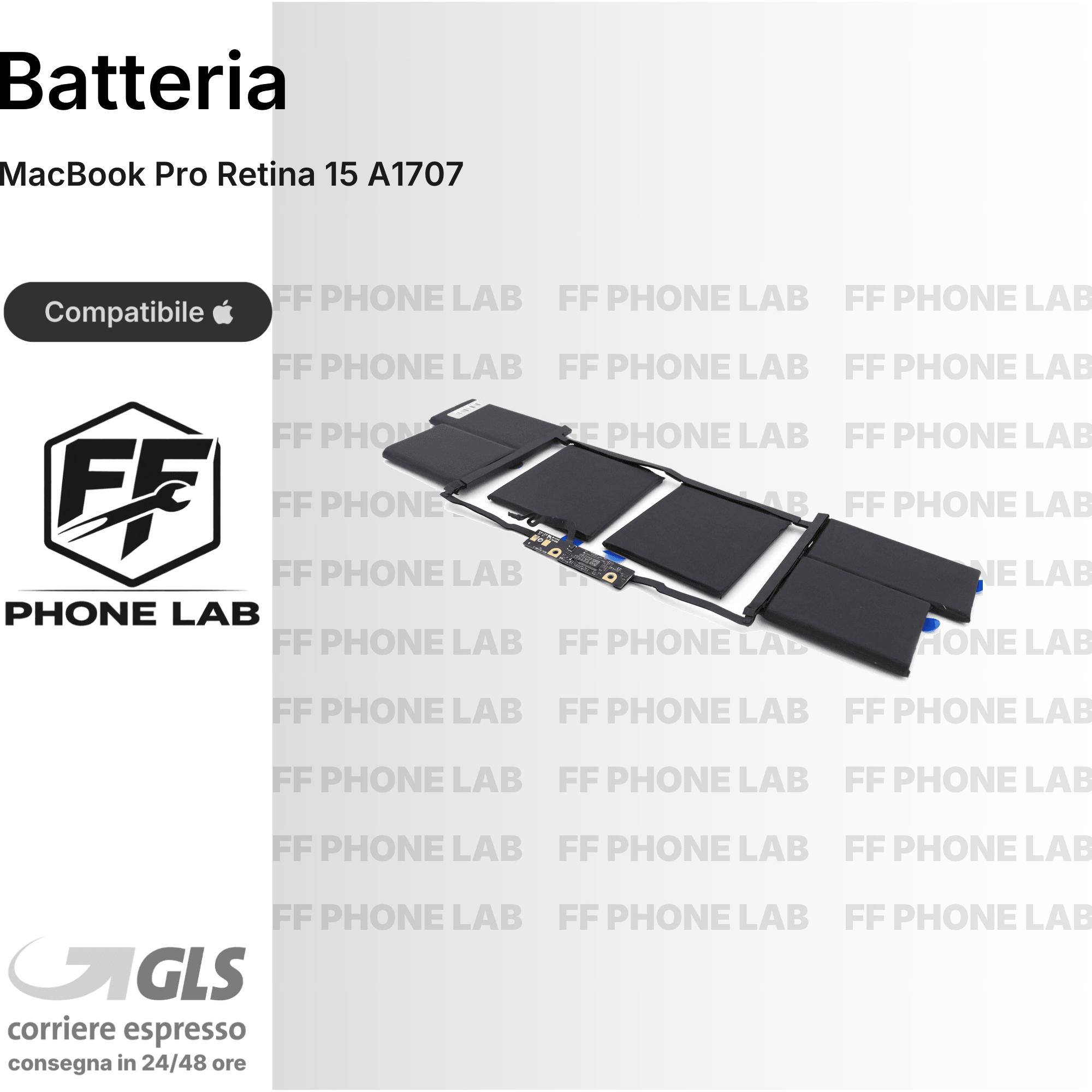 BATTERIA MACBOOK PRO RETINA 15 A1707 RICAMBIO PILA ACCUMULATORE ALTA CAPACITA