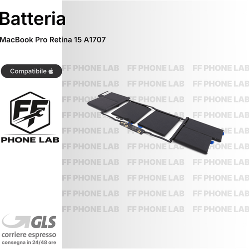 BATTERIA MACBOOK PRO RETINA 15 A1707 RICAMBIO PILA ACCUMULATORE ALTA CAPACITA