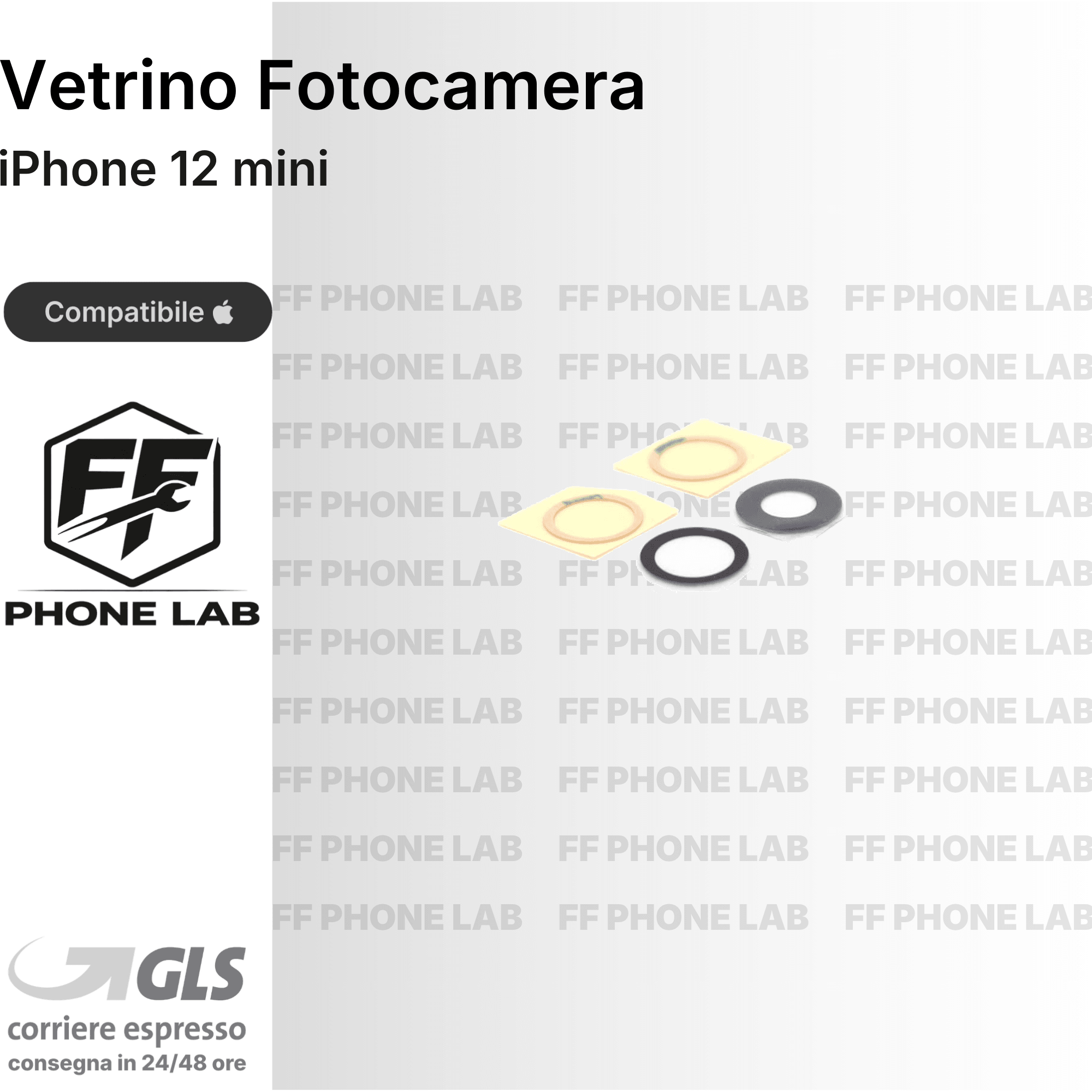 VETRO FOTOCAMERA APPLE IPHONE 12 MINI RICAMBIO LENTE OBIETTIVO POSTERIORE NUOVO