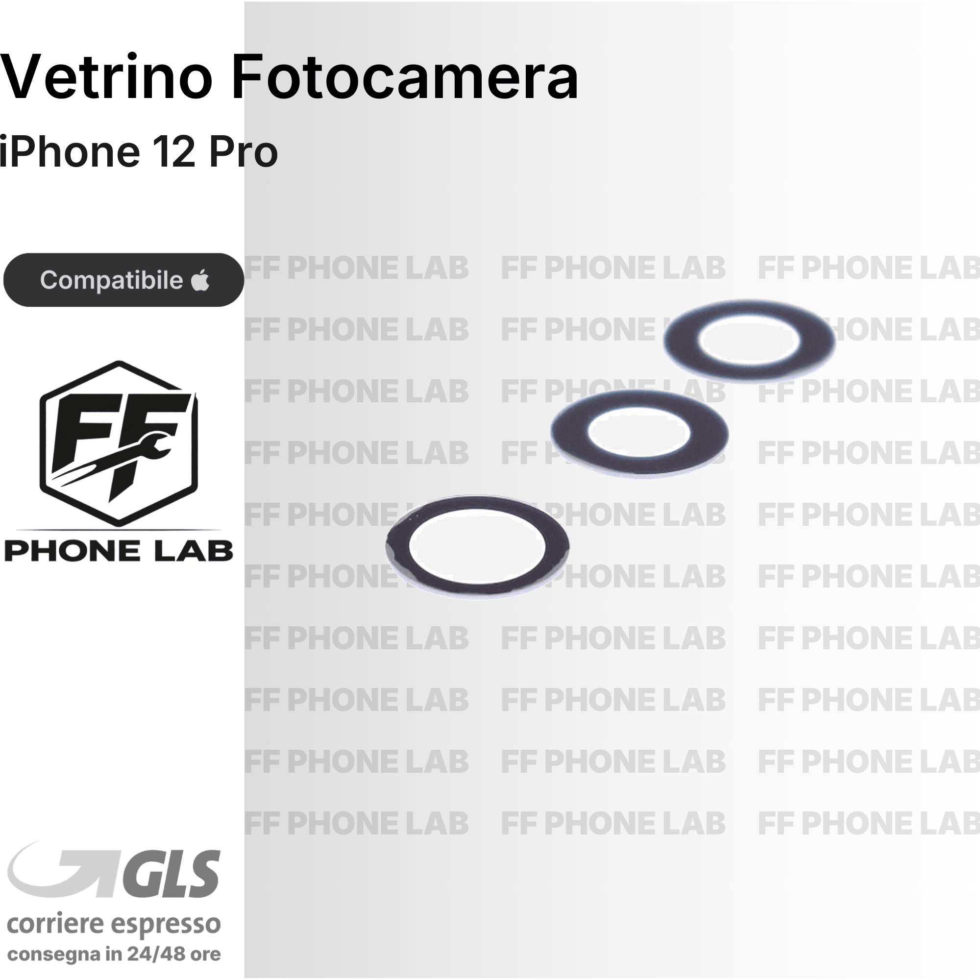VETRO FOTOCAMERA APPLE IPHONE 12 PRO RICAMBIO LENTE OBIETTIVO POSTERIORE NUOVO