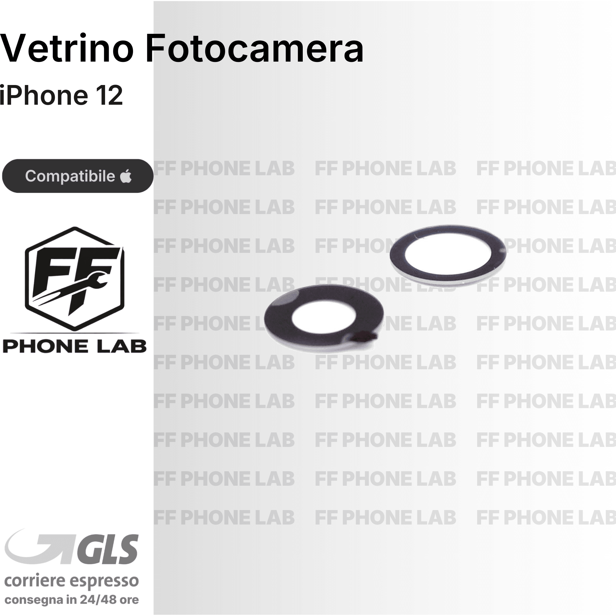 VETRO FOTOCAMERA APPLE IPHONE 12 RICAMBIO LENTE OBIETTIVO POSTERIORE ORIGINALE