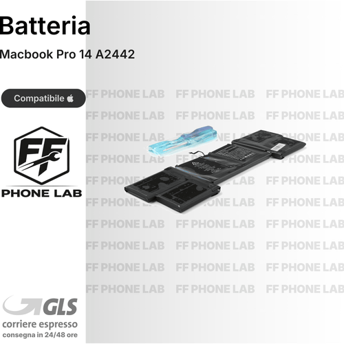 BATTERIA MACBOOK PRO 14 A2442 RICAMBIO PILA ACCUMULATORE ALTA CAPACITA TESTATA