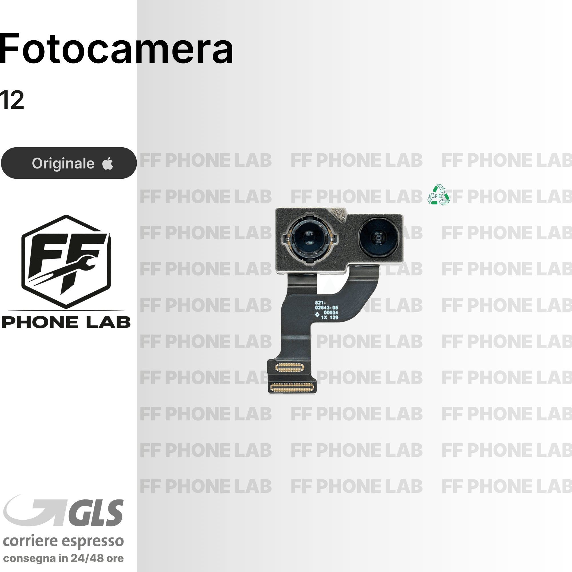 FOTOCAMERA POSTERIORE ORIGINALE APPLE IPHONE 12 PULLED BACK CAM
