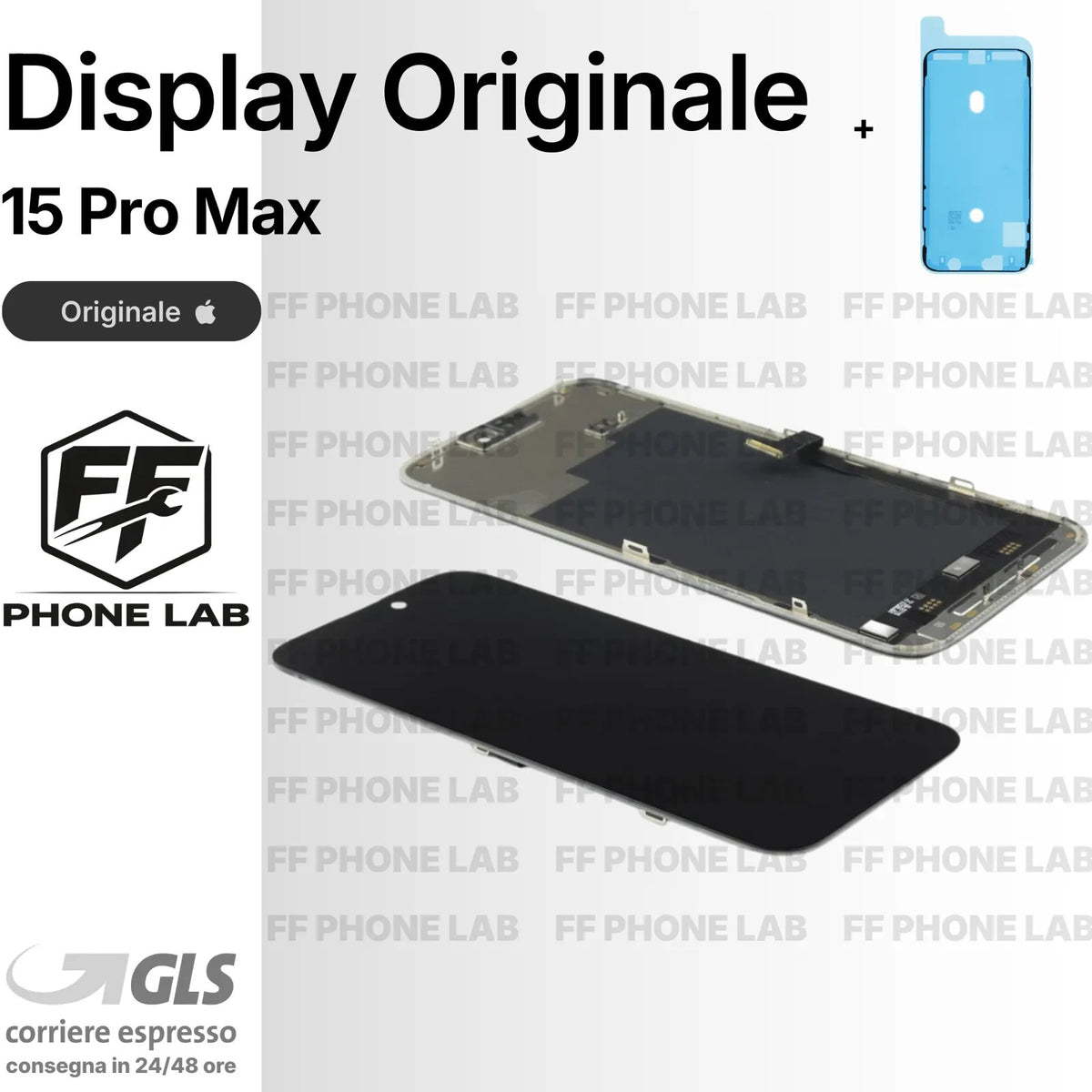 Display per iPhone 15 Pro Max — Originale (pulled), diagnosticabile (nessun errore)