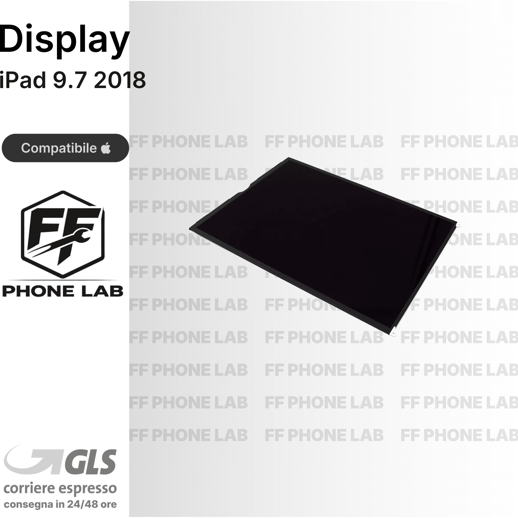 DISPLAY APPLE IPAD 6 2018 RICAMBIO SCHERMO LCD TOUCH VETRO SCREEN ALTA QUALITA