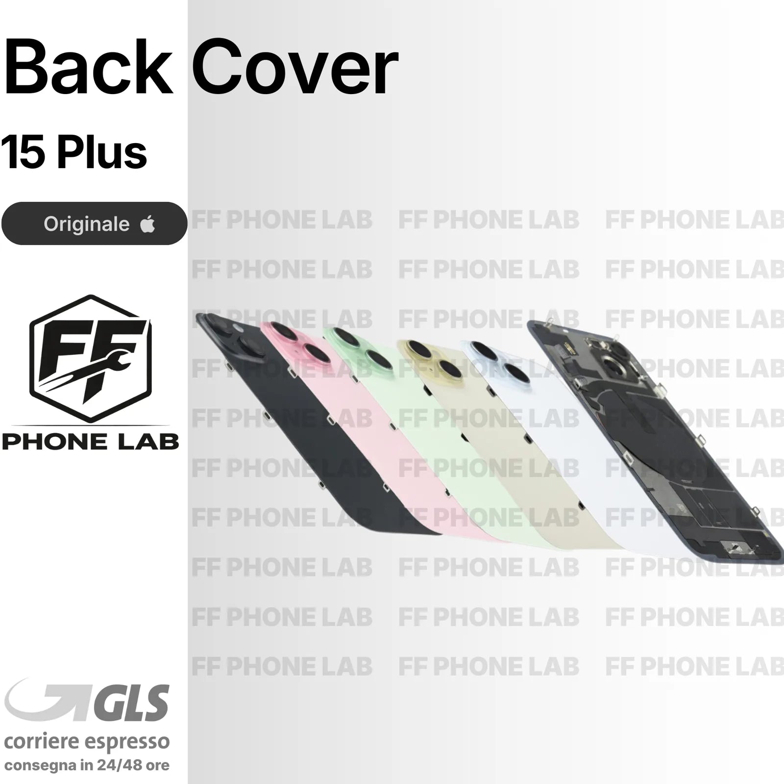 VETRO POSTERIORE ORIGINALE APPLE IPHONE 15 PLUS PULLED BACK COVER RICAMBIO