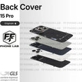 VETRO POSTERIORE ORIGINALE APPLE IPHONE 15 PRO PULLED BACK COVER RICAMBIO