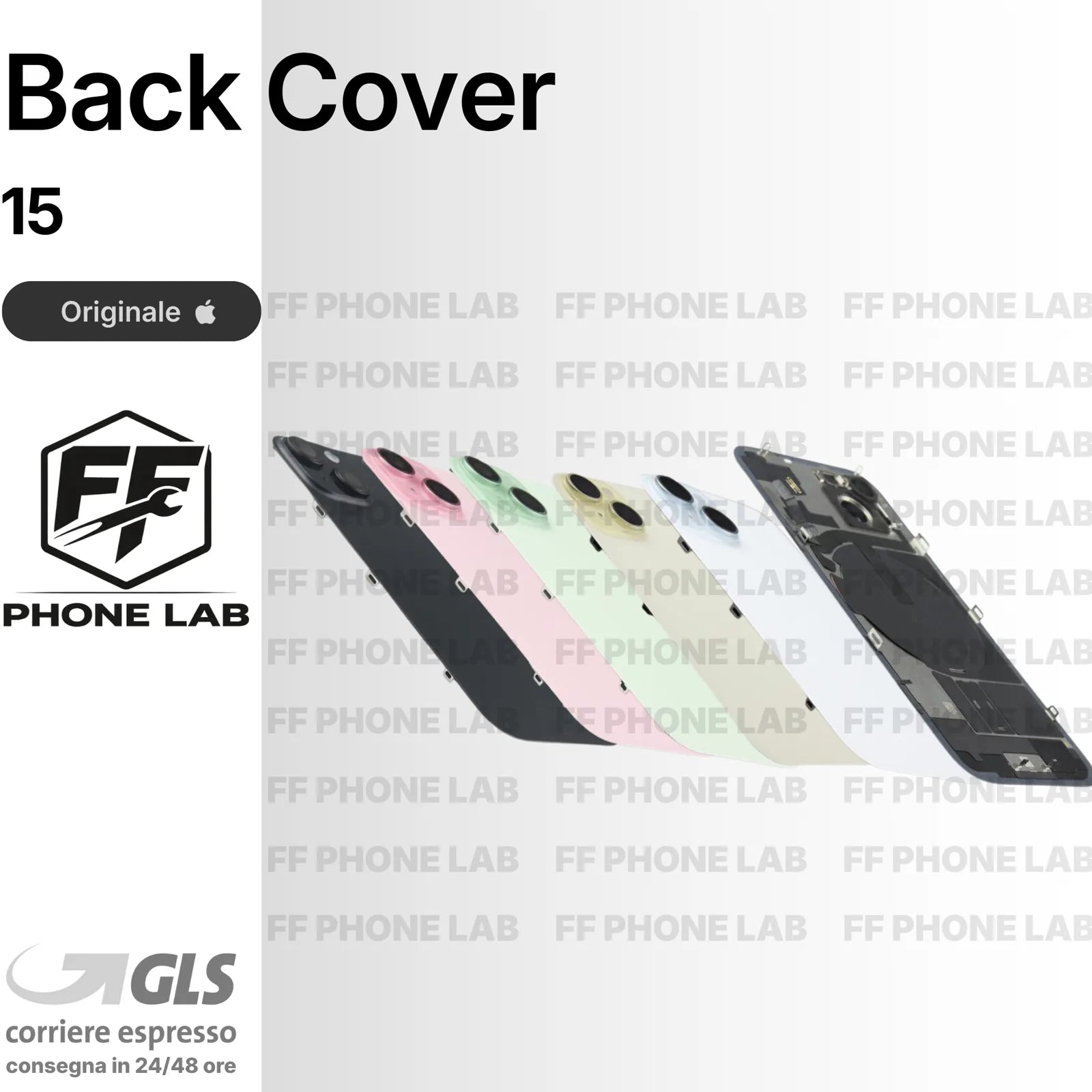 VETRO POSTERIORE ORIGINALE APPLE IPHONE 15 PULLED BACK COVER RICAMBIO