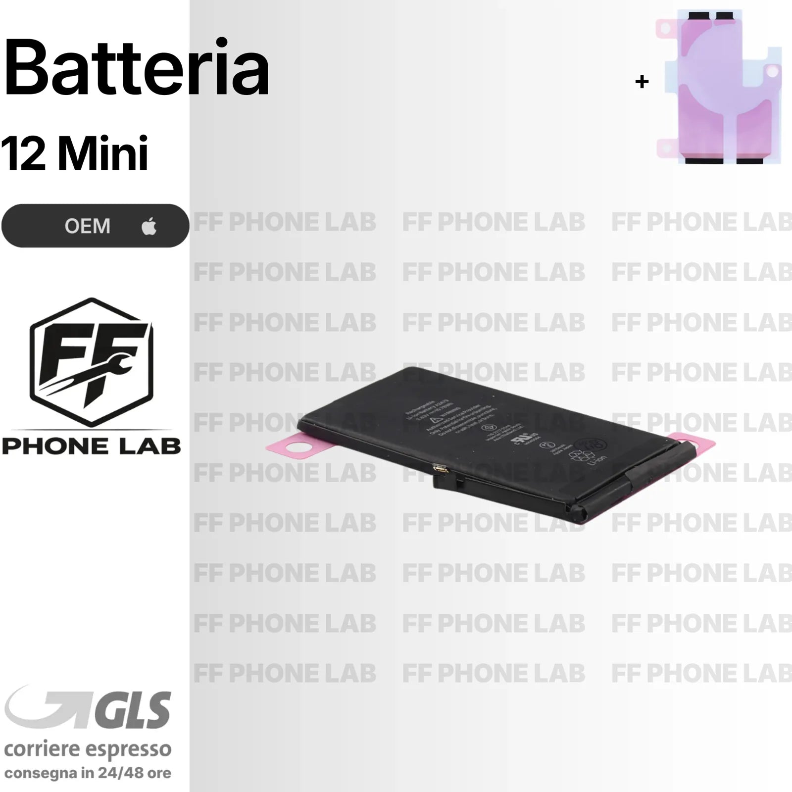 BATTERIA NO ERRORE APPLE IPHONE 12 MINI OEM DIAGNOSTICABILE NUOVA + BIADESIVO