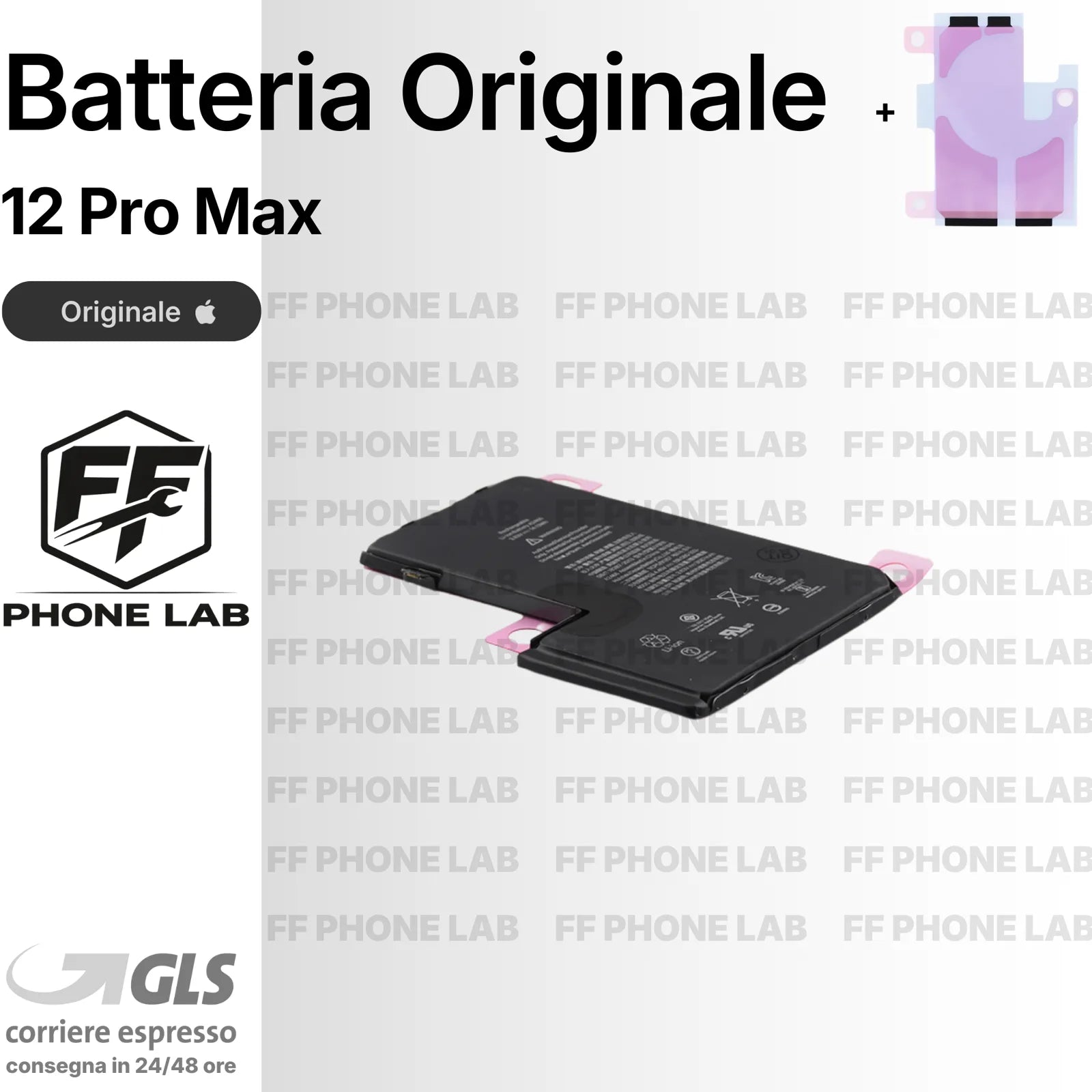 BATTERIA ORIGINALE APPLE IPHONE 12 PRO MAX NUOVA SERVICE PACK RICAMBIO + ADESIVO