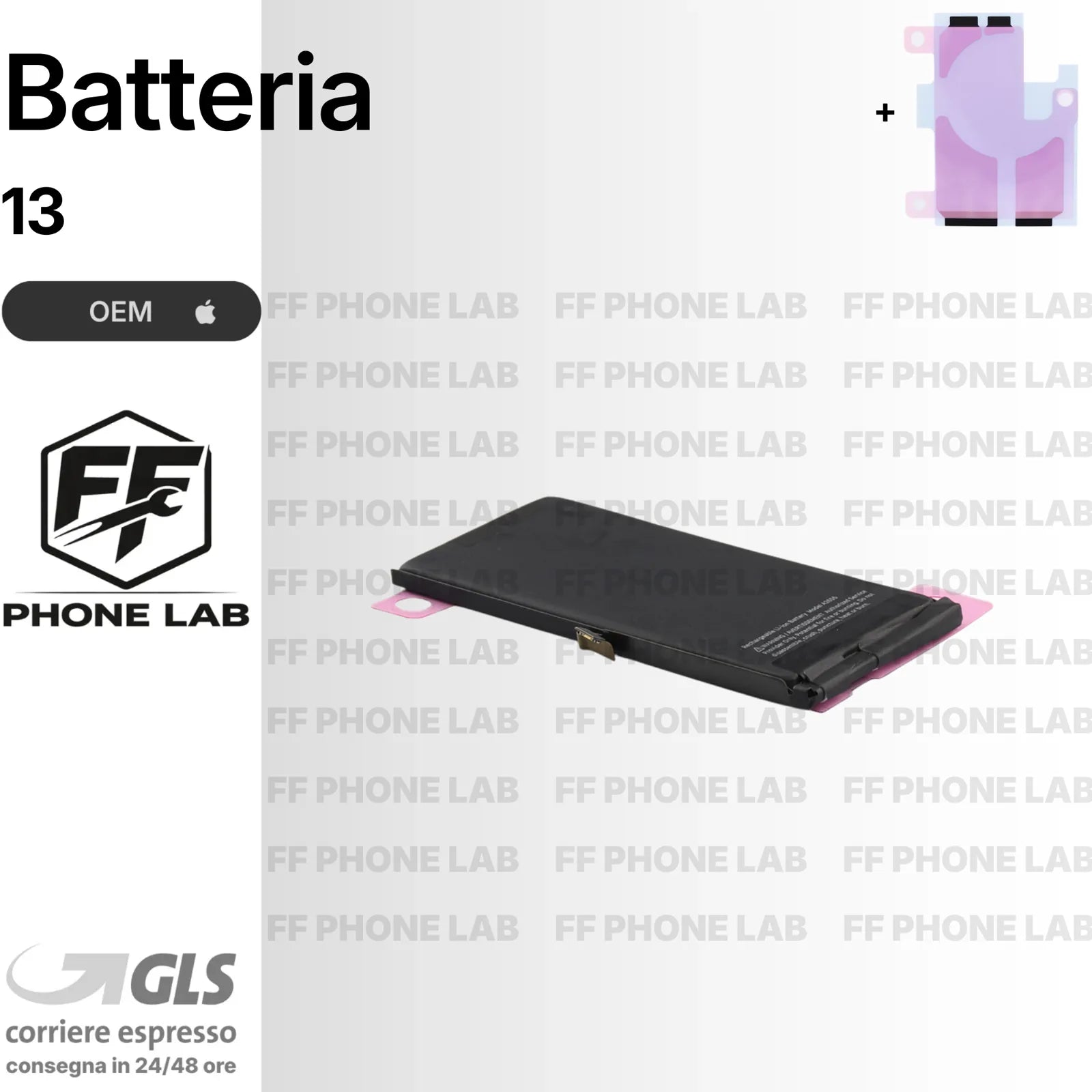 BATTERIA NO ERRORE APPLE IPHONE 13 OEM DIAGNOSTICABILE NUOVA + BIADESIVO