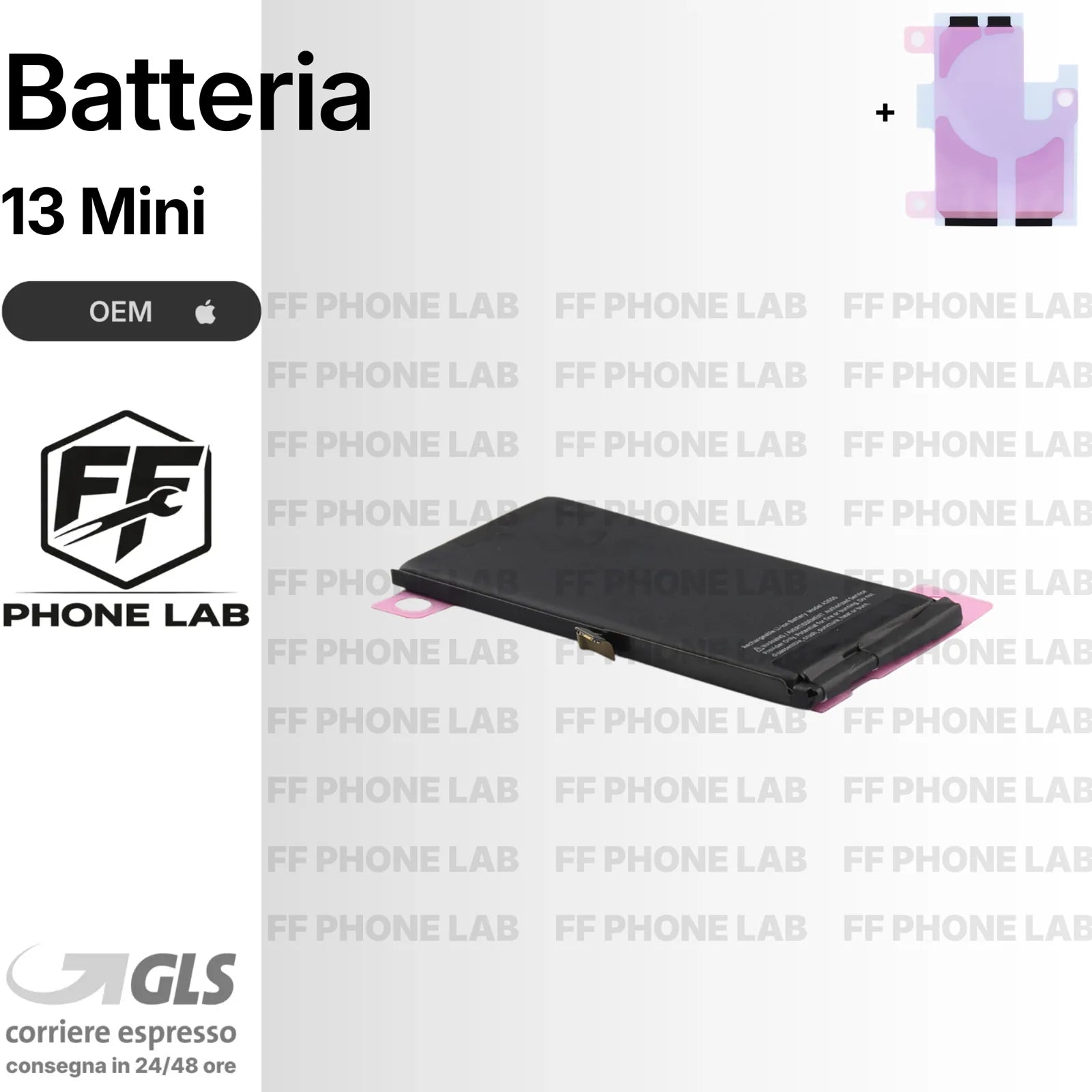 BATTERIA NO ERRORE APPLE IPHONE 13 MINI OEM DIAGNOSTICABILE NUOVA + BIADESIVO