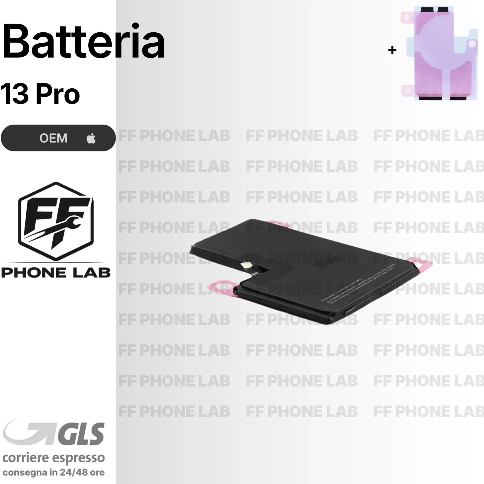 BATTERIA NO ERRORE APPLE IPHONE 13 PRO OEM DIAGNOSTICABILE NUOVA + BIADESIVO
