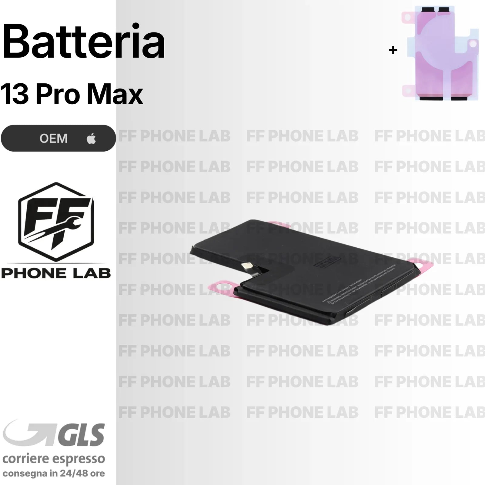 BATTERIA NO ERRORE APPLE IPHONE 13 PRO MAX OEM DIAGNOSTICABILE + BIADESIVO
