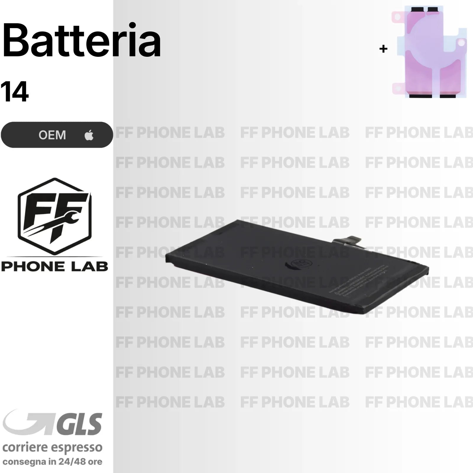 BATTERIA NO ERRORE IPHONE 14 APPLE OEM DIAGNOSTICABILE NUOVA CON ADESIVO