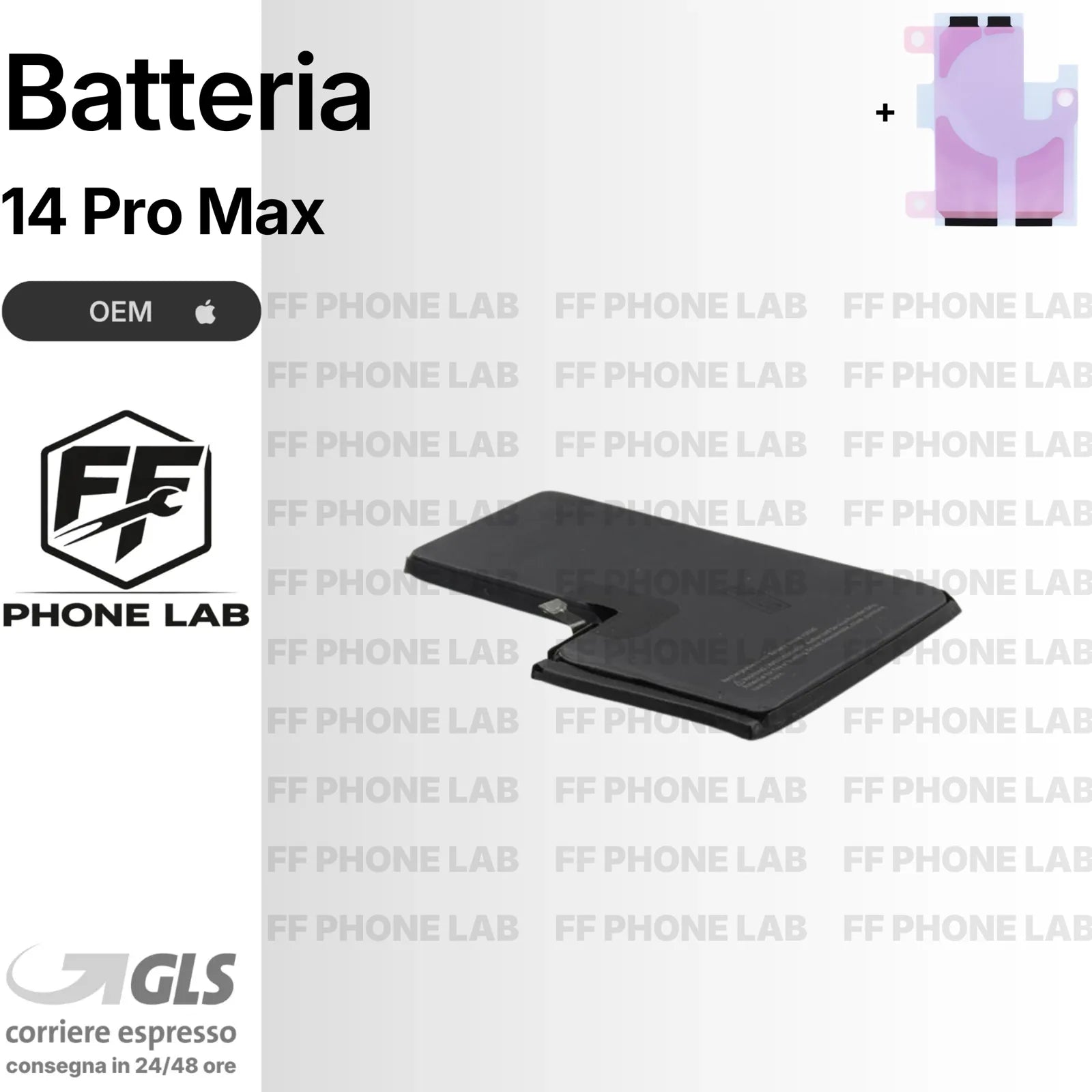 BATTERIA NO ERRORE APPLE IPHONE 14 PRO MAX OEM DIAGNOSTICABILE NUOVA + BIADESIVO
