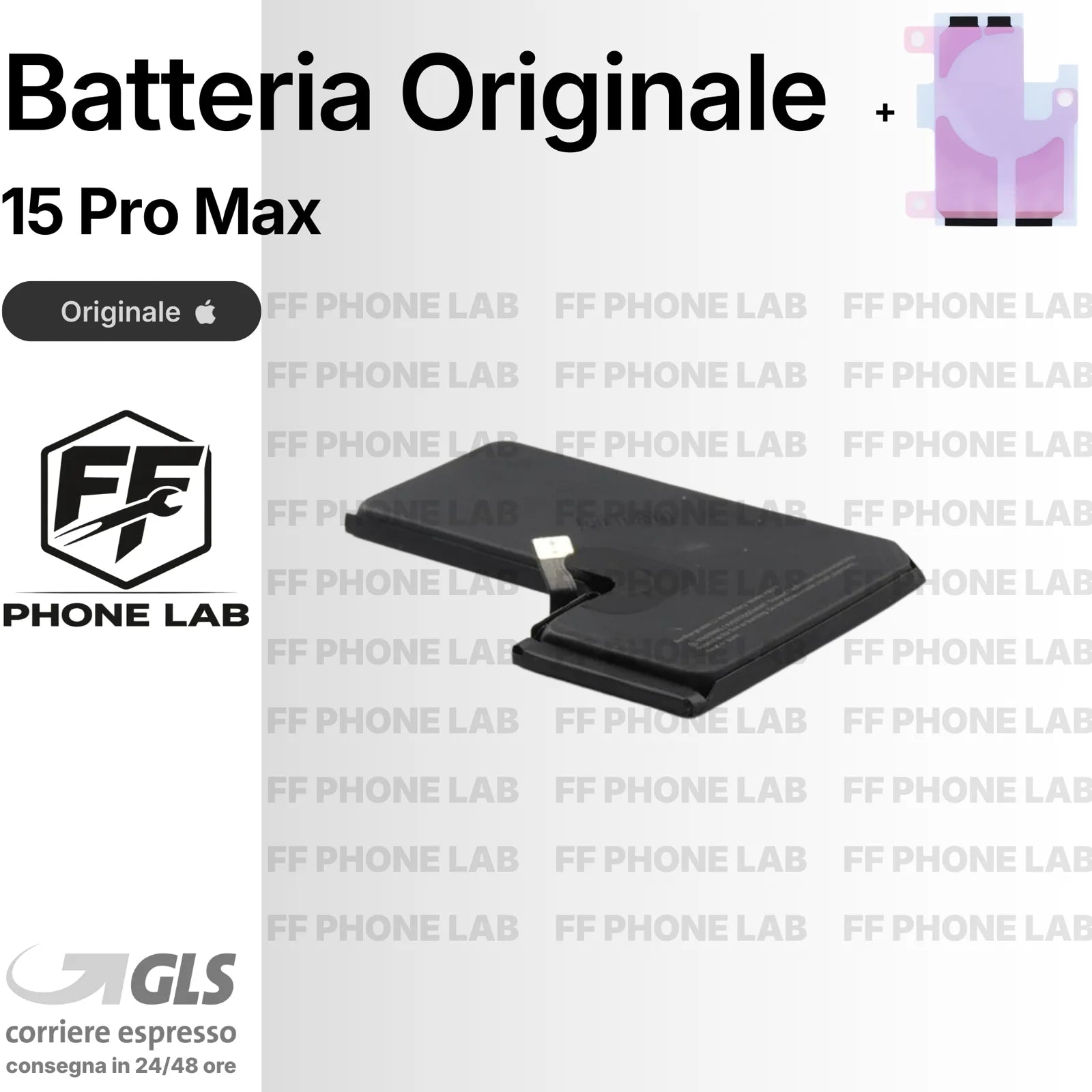 BATTERIA ORIGINALE APPLEIPHONE 15 PRO MAX  NUOVA SERVICE PACK RICAMBIO + ADESIVO
