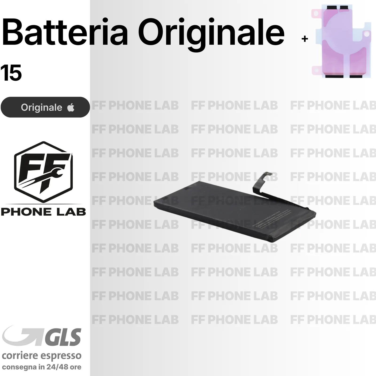 BATTERIA ORIGINALE APPLE IPHONE 15 NUOVA SERVICE PACK RICAMBIO + ADESIVO