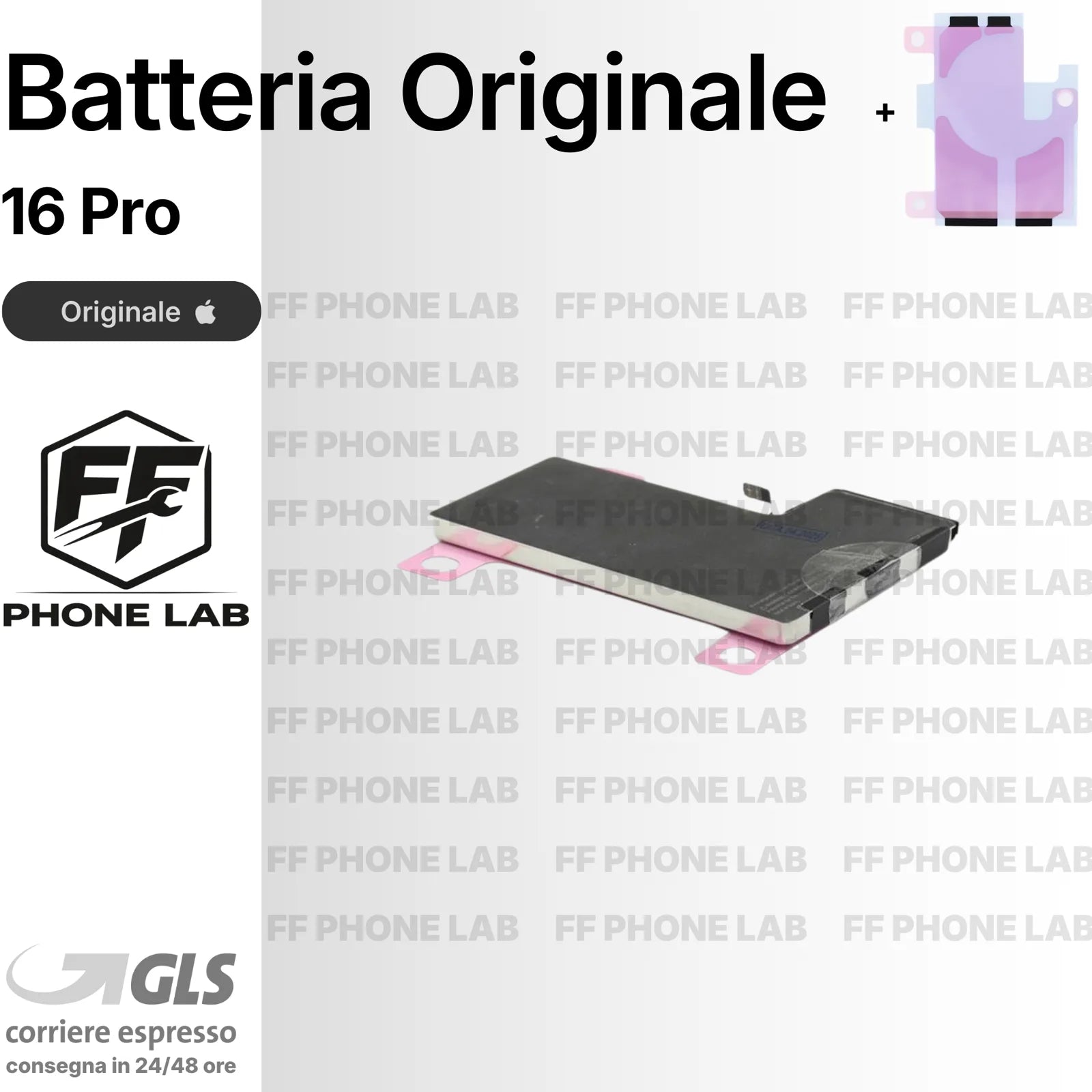 BATTERIA ORIGINALE IPHONE 16 PRO NUOVA SERVICE PACK RICAMBIO + ADESIVO