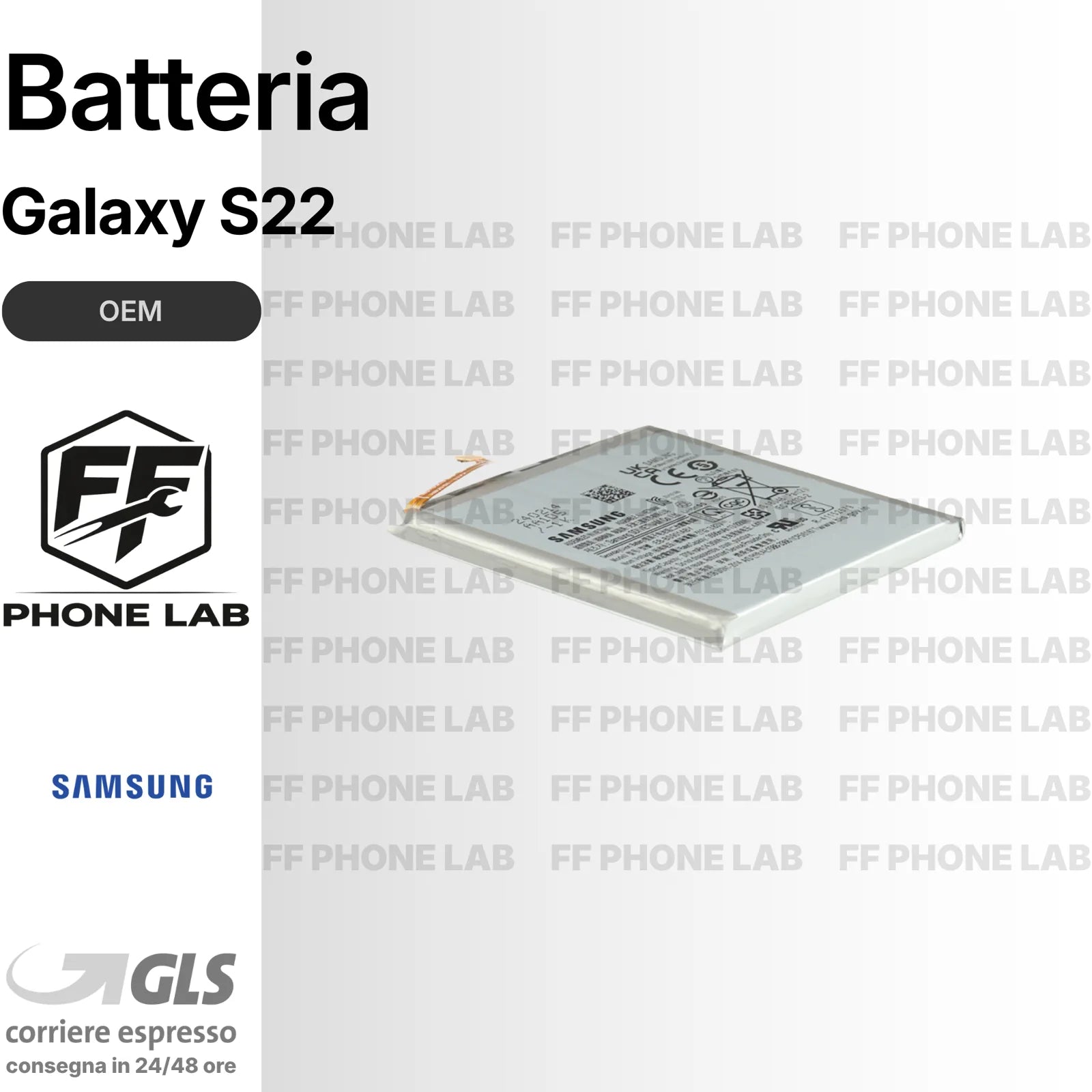 BATTERIA SAMSUNG GALAXY S22 5G SM-S901 NUOVA OEM PARI ORIGINALE + BIADESIVO