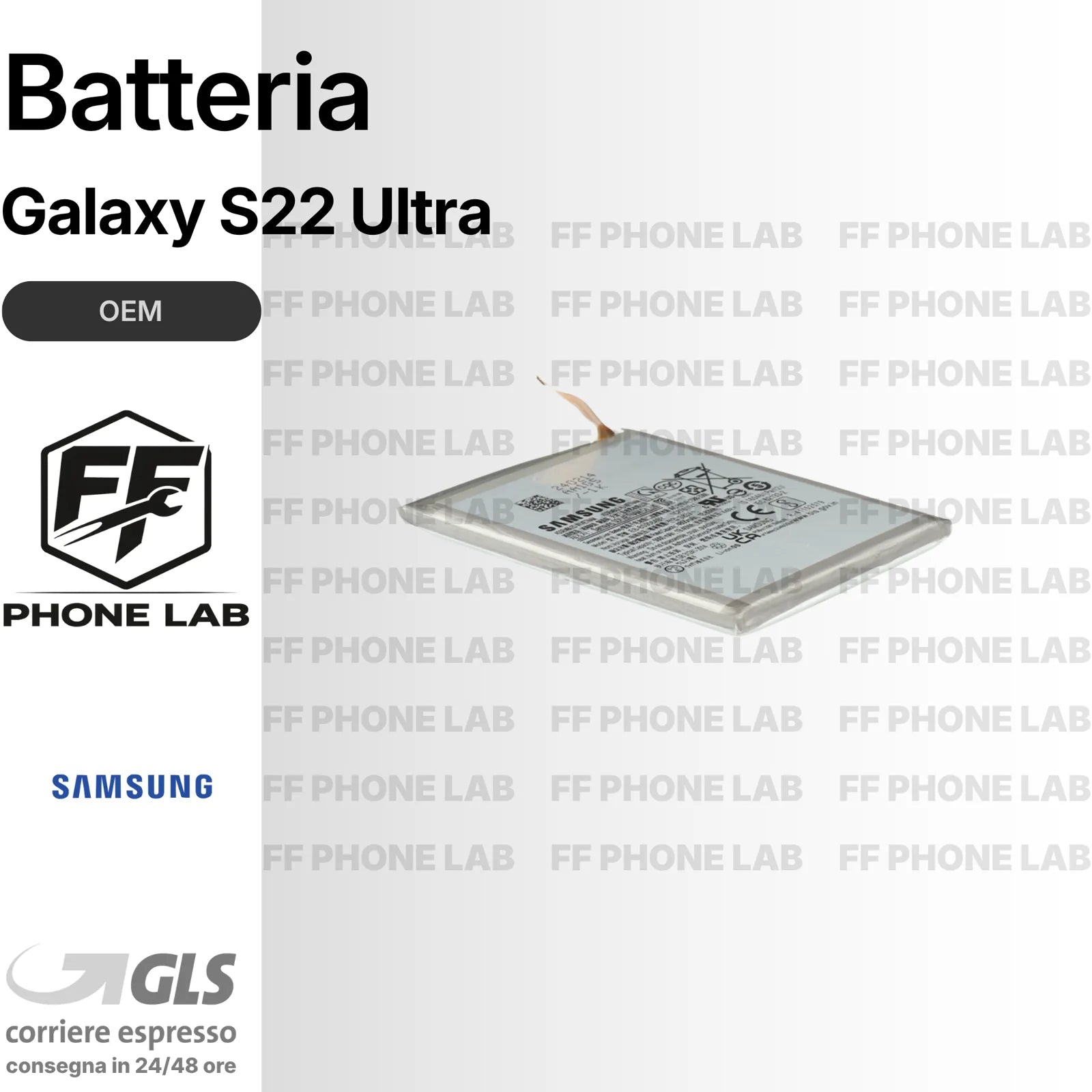 BATTERIA SAMSUNG GALAXY S22 ULTRA SM-S908 NUOVA OEM PARI ORIGINALE + BIADESIVO
