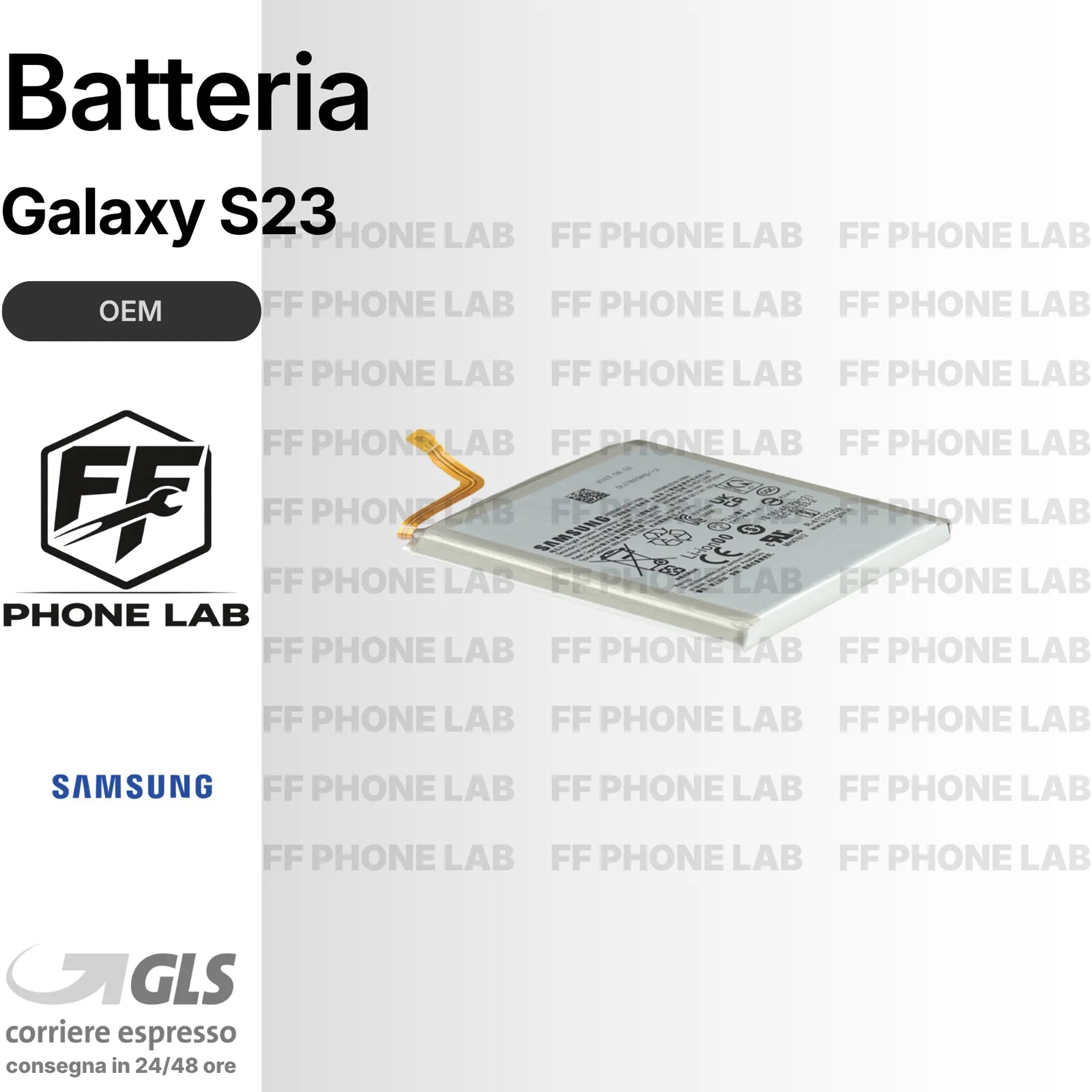 BATTERIA SAMSUNG GALAXY S23 SM-S911 NUOVA OEM PARI ORIGINALE + BIADESIVO