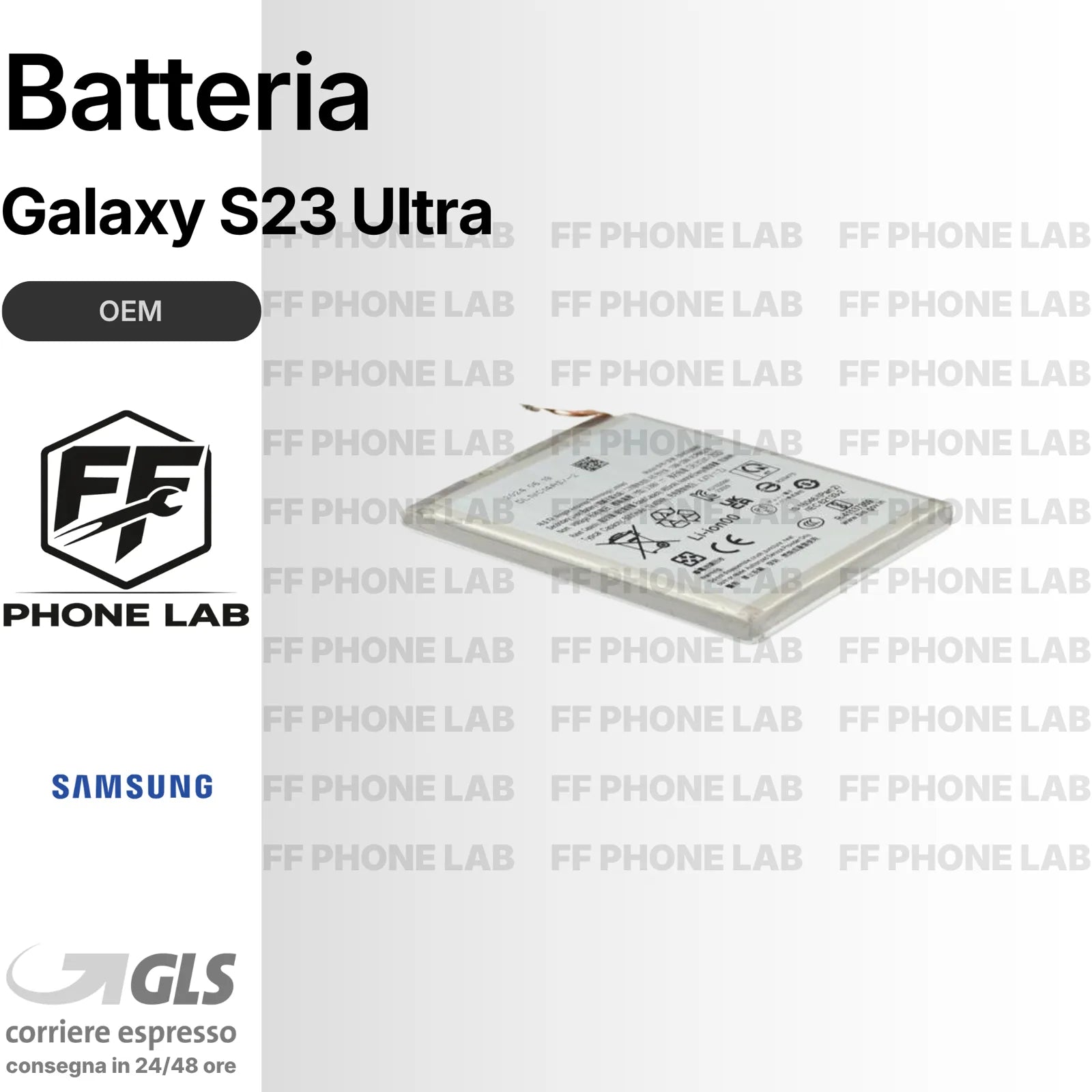 BATTERIA  SAMSUNG GALAXY S23 ULTRA SM-S918 NUOVA OEM PARI ORIGINALE + BIADESIVO
