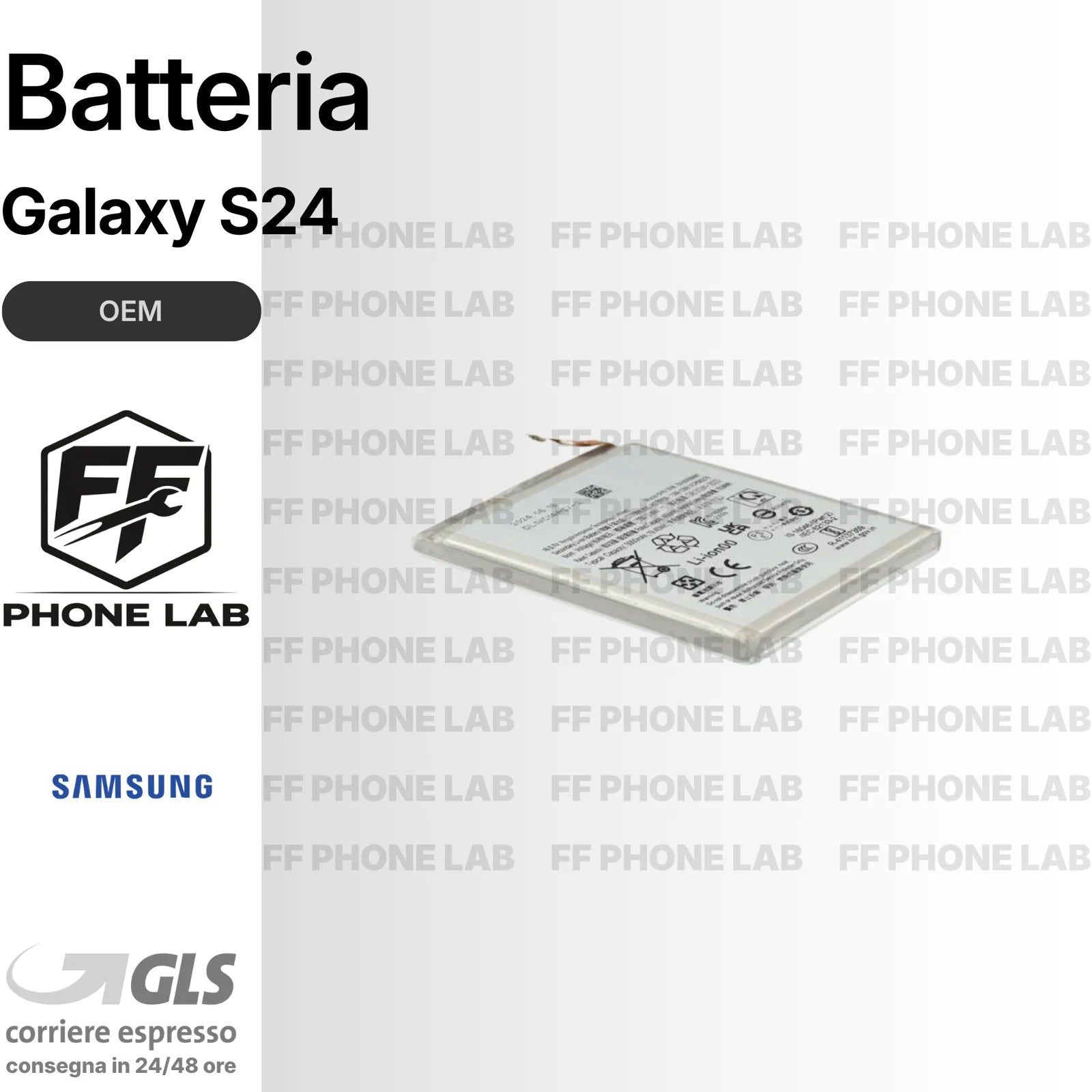 BATTERIA SAMSUNG GALAXY S24 SM-S921 NUOVA OEM PARI ORIGINALE + BIADESIVO