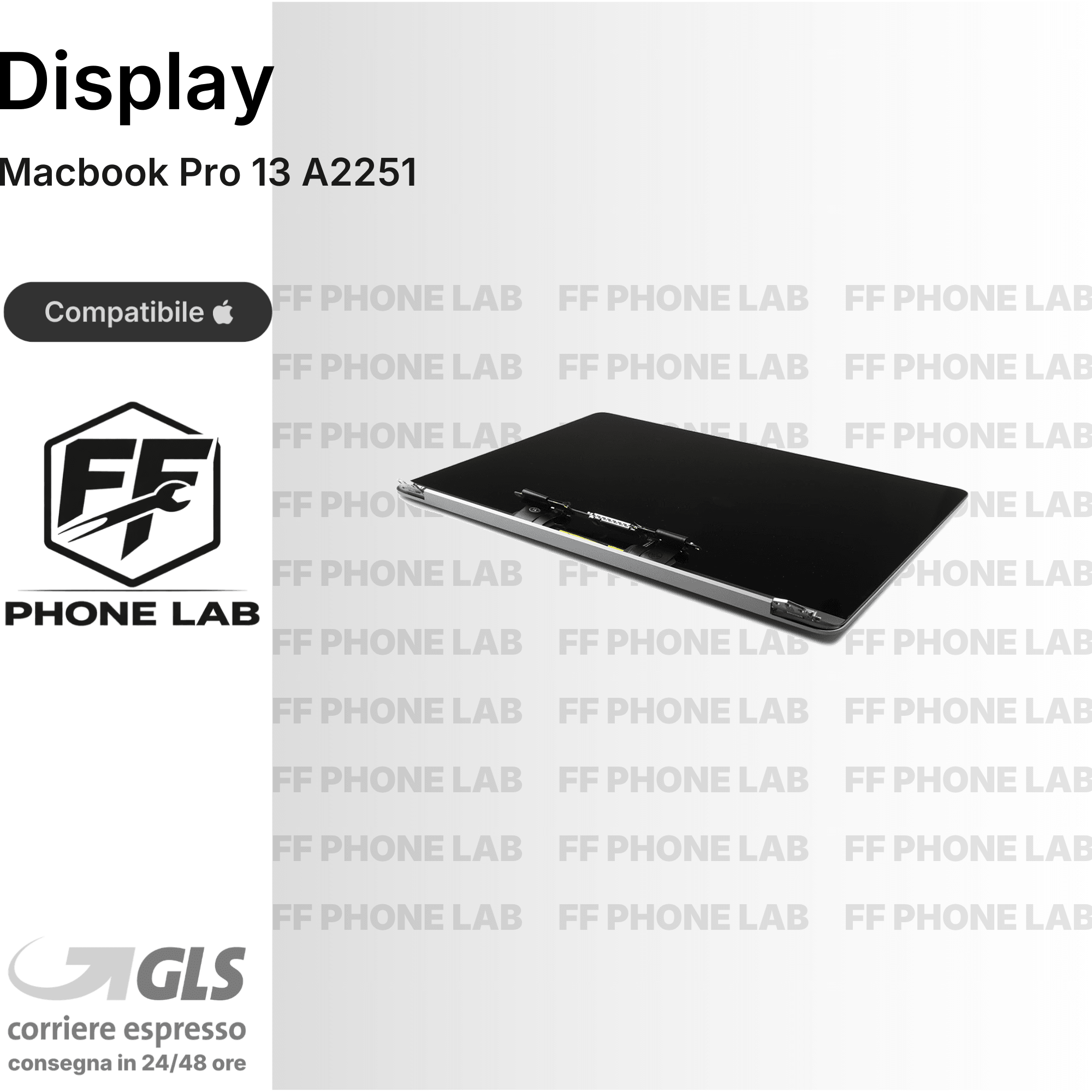 DISPLAY MACBOOK PRO 13 A2251 RICAMBIO SCHERMO LCD RETINA SCREEN PER RIPARAZIONE
