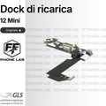 FLAT DOCK CONNETTORE RICARICA APPLE IPHONE 12 MINI ORIGINALE 100% + MIC