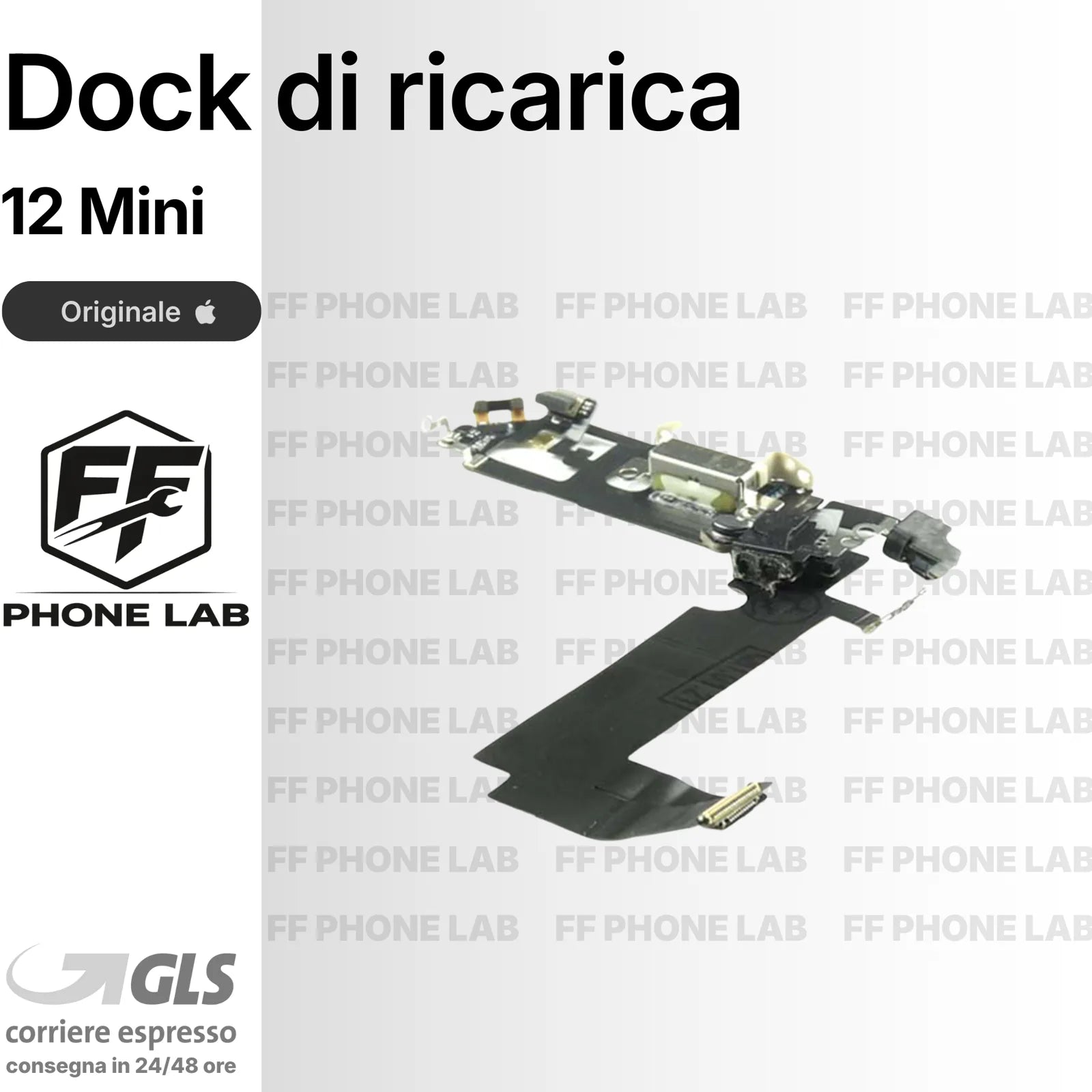 FLAT DOCK CONNETTORE RICARICA APPLE IPHONE 12 MINI ORIGINALE 100% + MIC