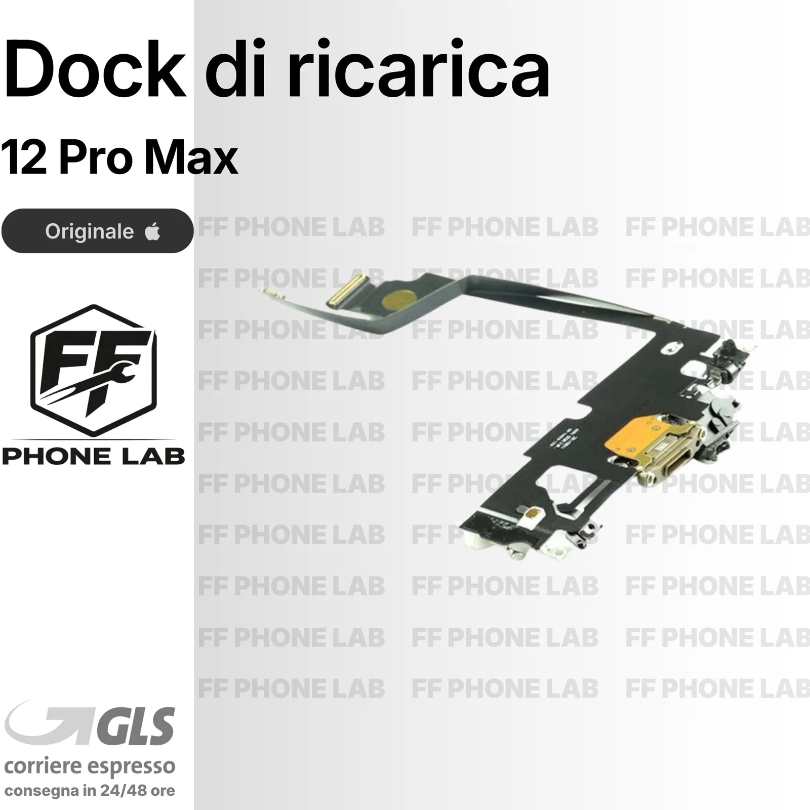 FLAT DOCK CONNETTORE DI RICARICA APPLE IPHONE 12 PRO MAX ORIGINALE 100% + MIC