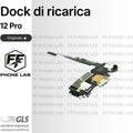 FLAT DOCK CONNETTORE DI RICARICA APPLE IPHONE 12 PRO ORIGINALE 100% + MICROFONO
