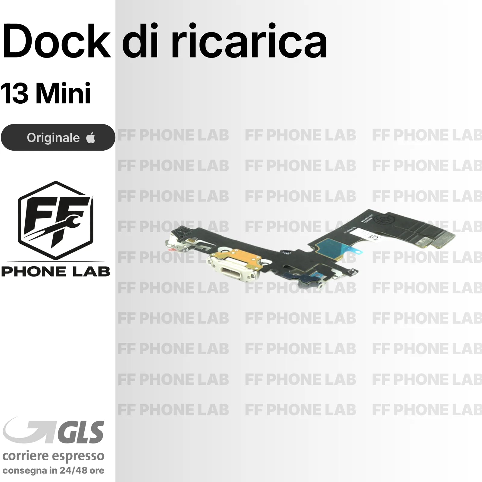 FLAT DOCK CONNETTORE DI RICARICA PER APPLE IPHONE 13 MINI ORIGINALE 100% + MIC