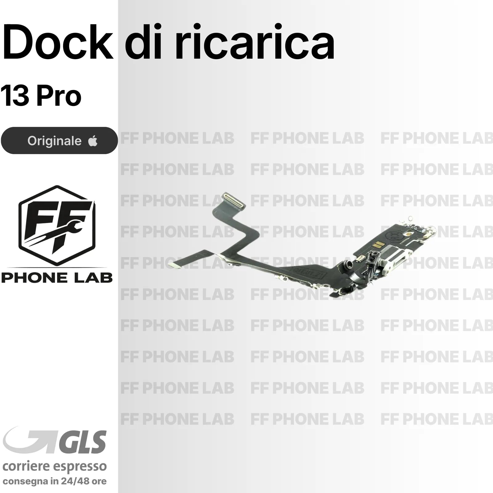 FLAT DOCK CONNETTORE DI RICARICA PER APPLE IPHONE 13 PRO ORIGINALE 100% + MIC