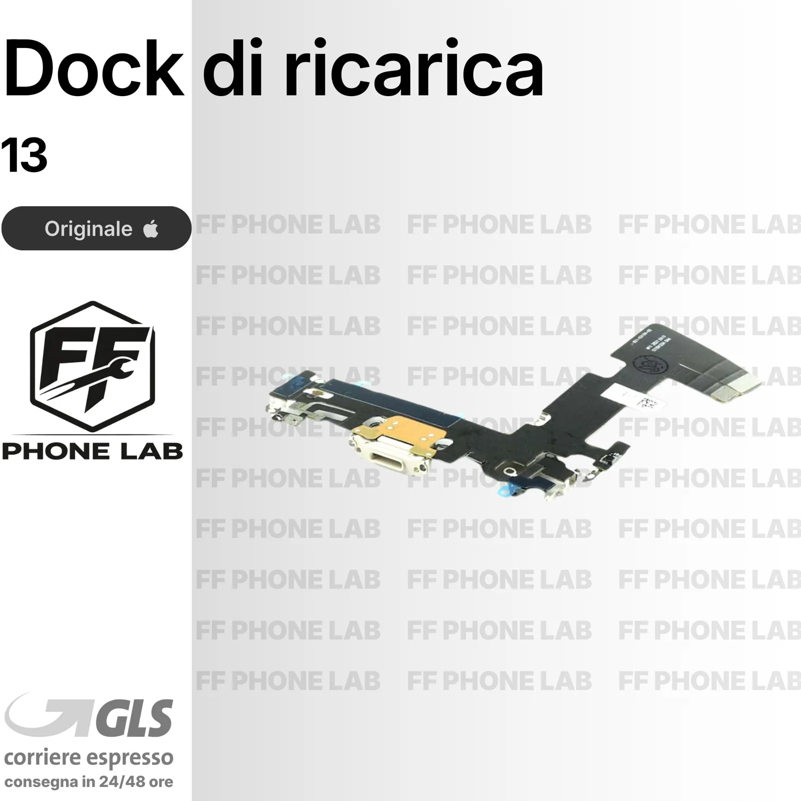 FLAT DOCK CONNETTORE DI RICARICA PER APPLE IPHONE 13 ORIGINALE 100% + MIC