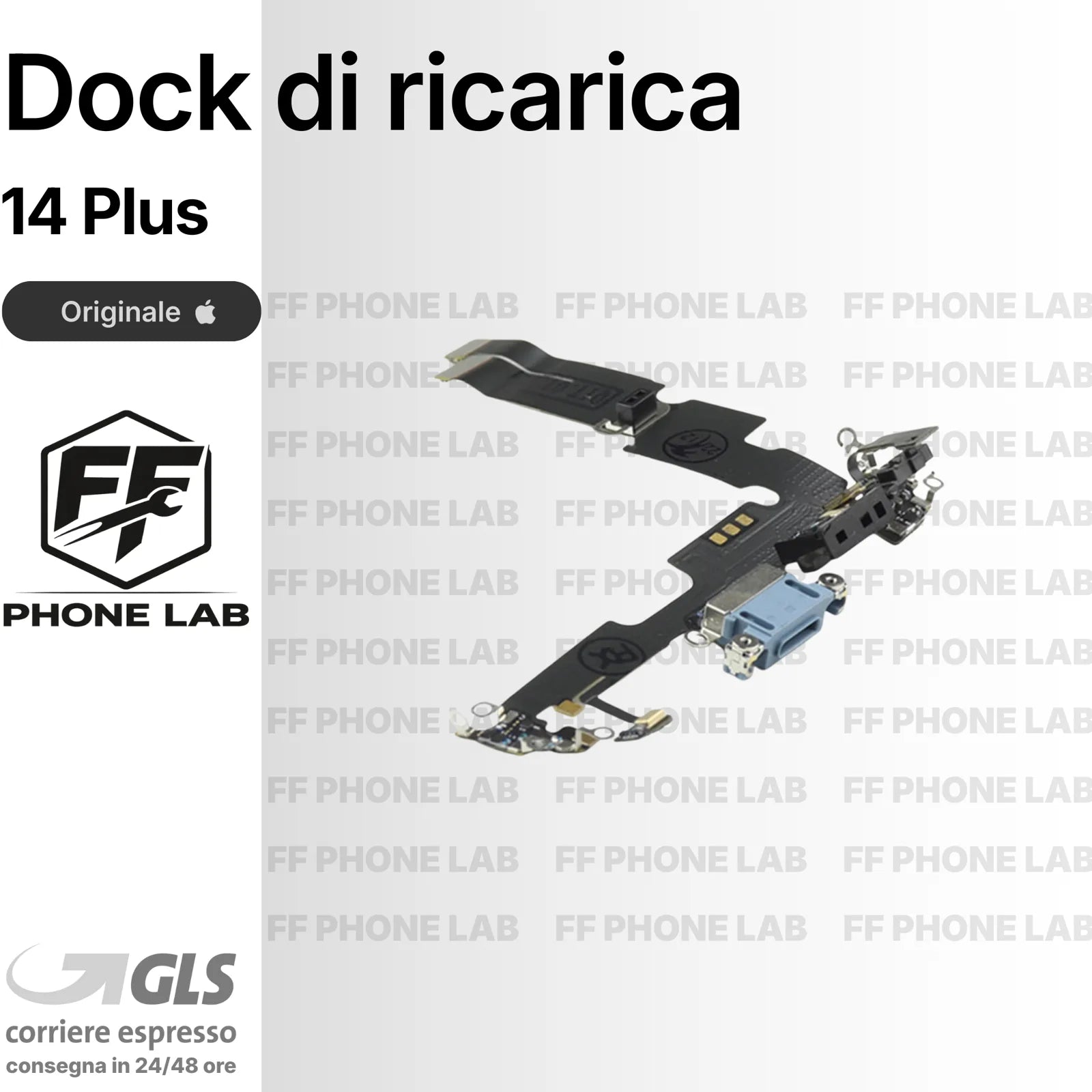 FLAT DOCK CONNETTORE DI RICARICA PER APPLE IPHONE 14 PLUS ORIGINALE 100% + MIC