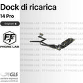 FLAT DOCK CONNETTORE DI RICARICA PER APPLE IPHONE 14 PRO ORIGINALE 100% + MIC