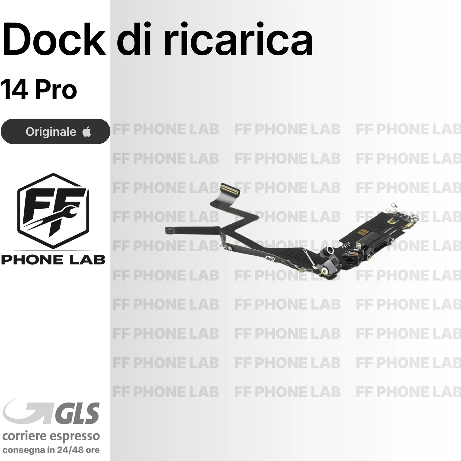 FLAT DOCK CONNETTORE DI RICARICA PER APPLE IPHONE 14 PRO ORIGINALE 100% + MIC