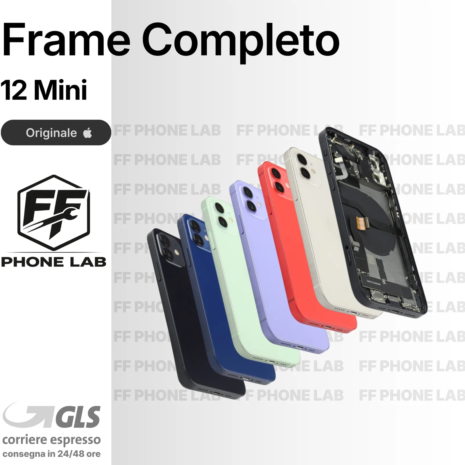SCOCCA POSTERIORE ORIGINALE APPLE IPHONE 12 MINI FRAME COMPLETA RICAMBIO PULLED