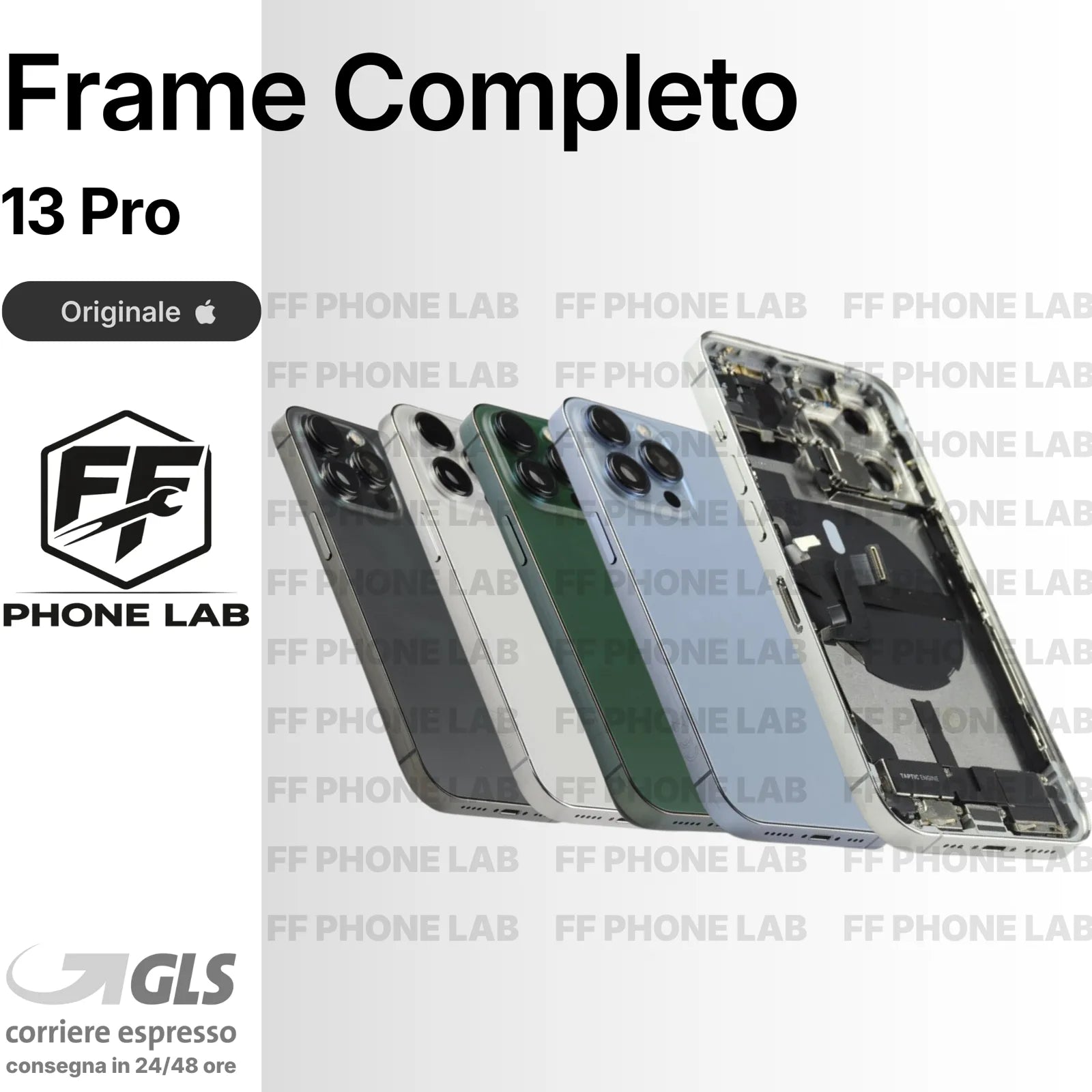 SCOCCA POSTERIORE ORIGINALE APPLE IPHONE 13 PRO FRAME COMPLETA RICAMBIO PULLED