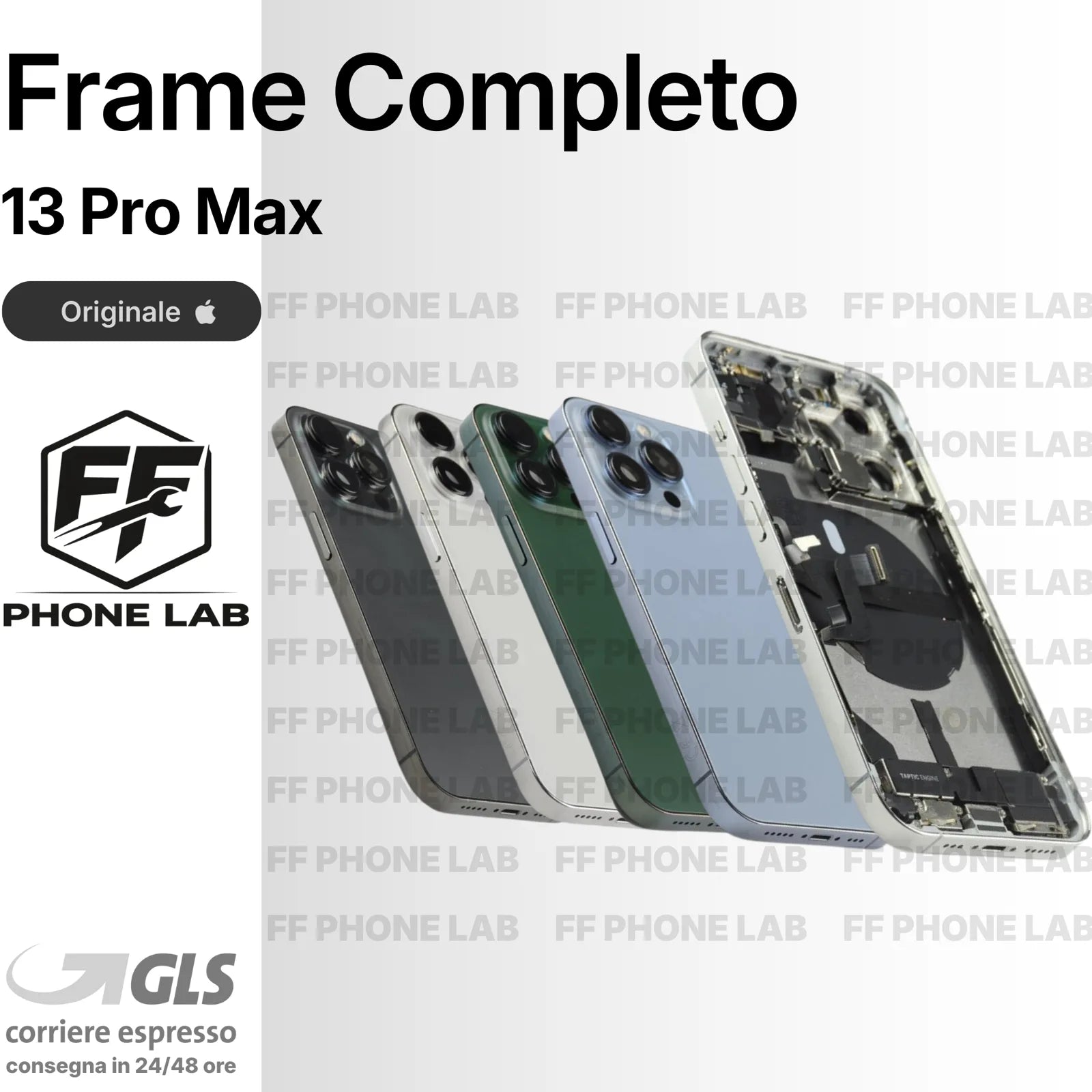 SCOCCA POSTERIORE ORIGINALE APPLE IPHONE 13 PRO MAX FRAME COMPLETA PULLED