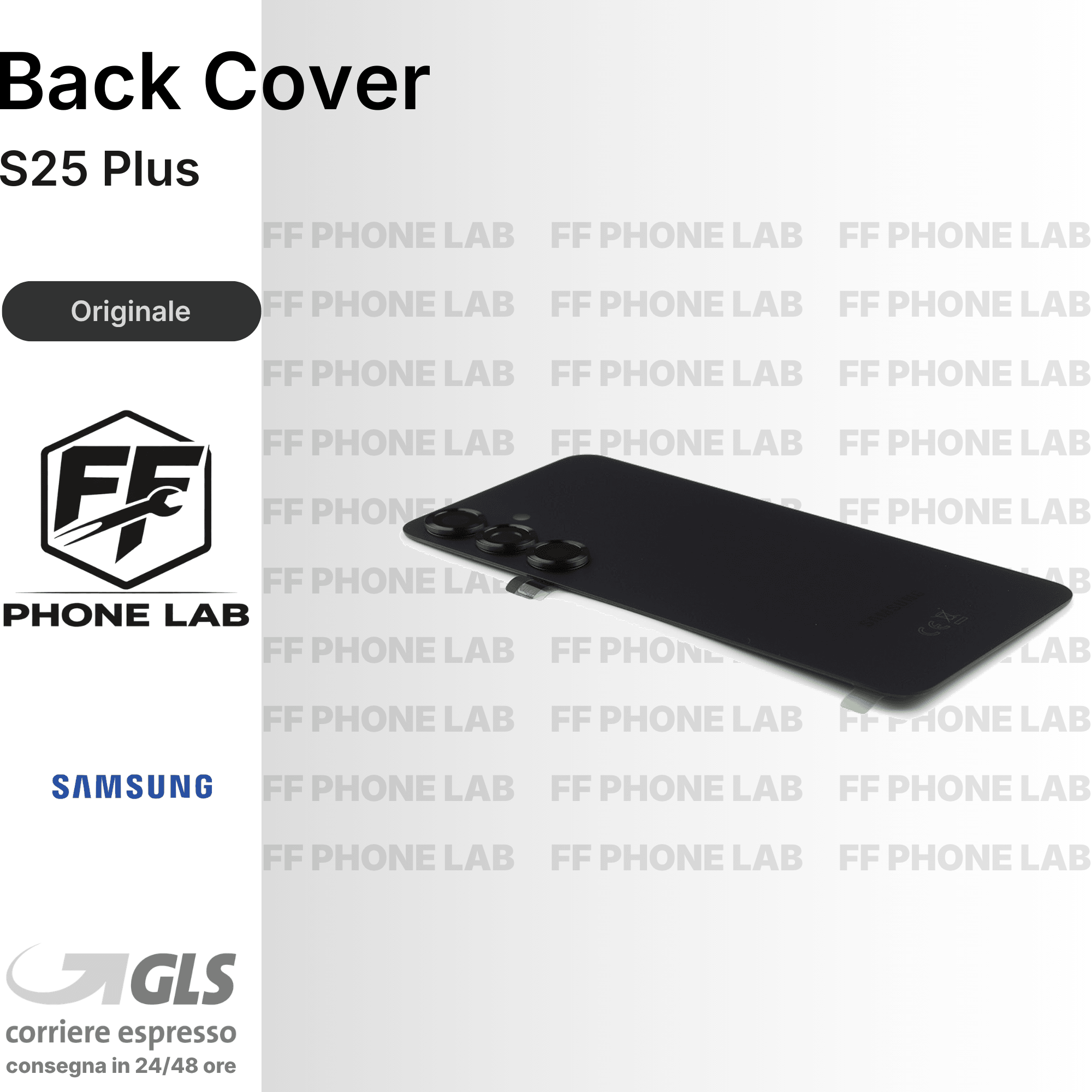 BACK COVER SCOCCA SAMSUNG GALAXY S25 PLUS SM-S936B SERVICE PACK RICAMBIO RETRO