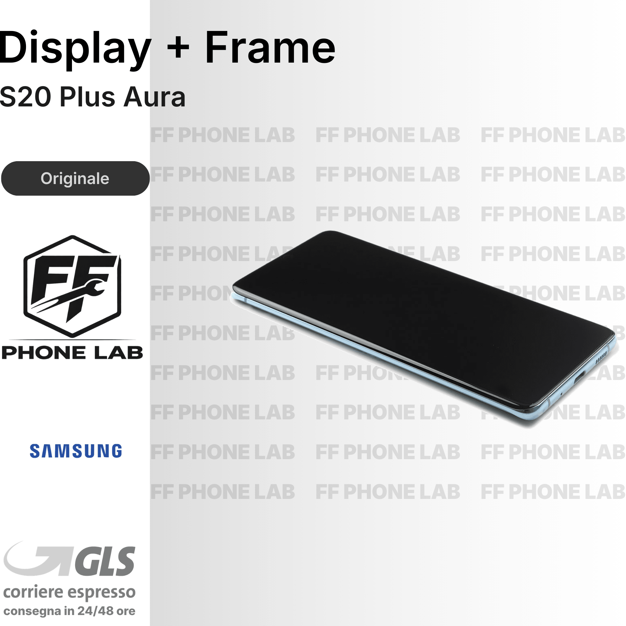 DISPLAY OLED SAMSUNG GALAXY S20 PLUS AURA SCHERMO COMPLETO CON FRAME RICAMBIO