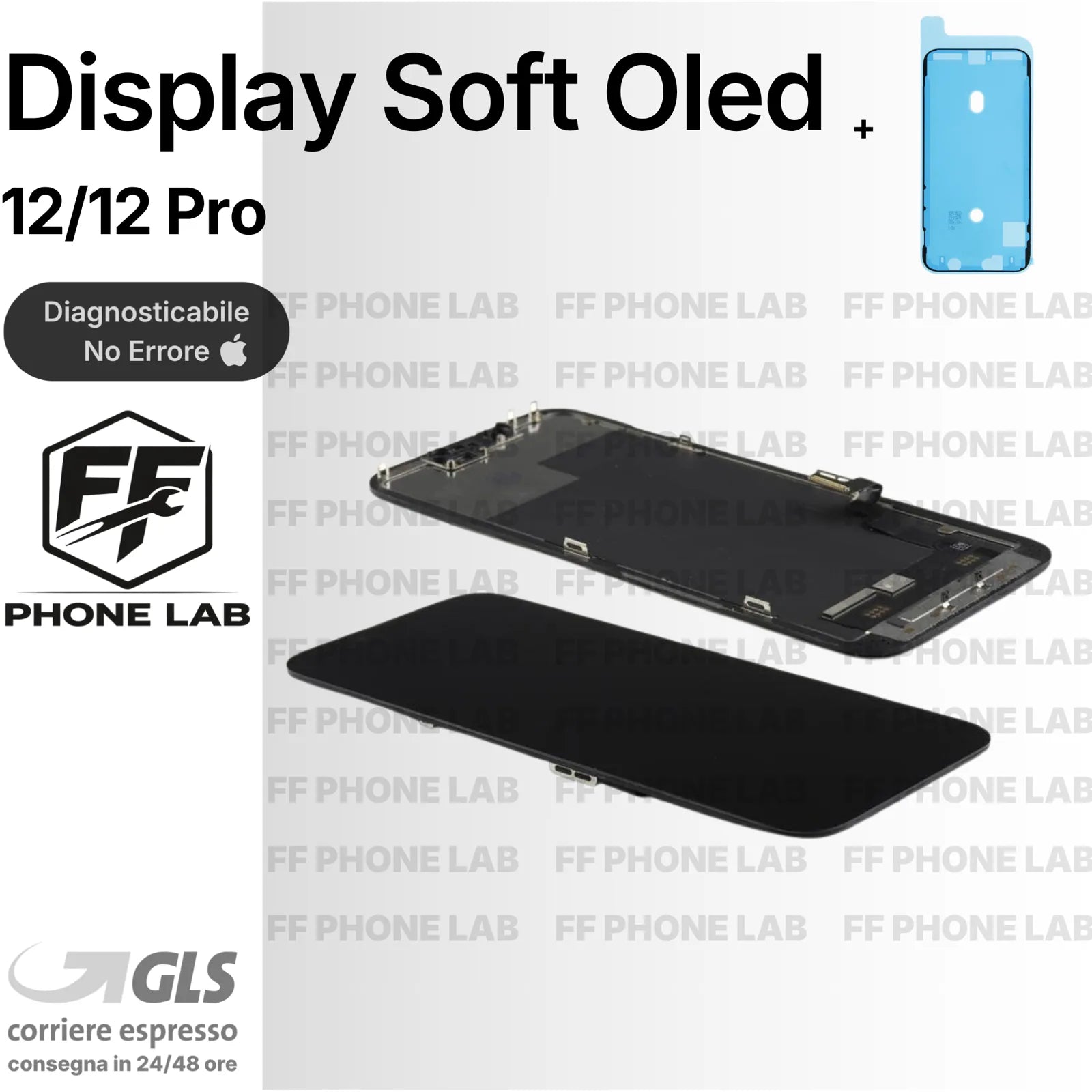 DISPLAY NO ERRORE IPHONE 12/12 PRO APPLE PARI ORIGINALE SCHERMO TOUCH + ADESIVO
