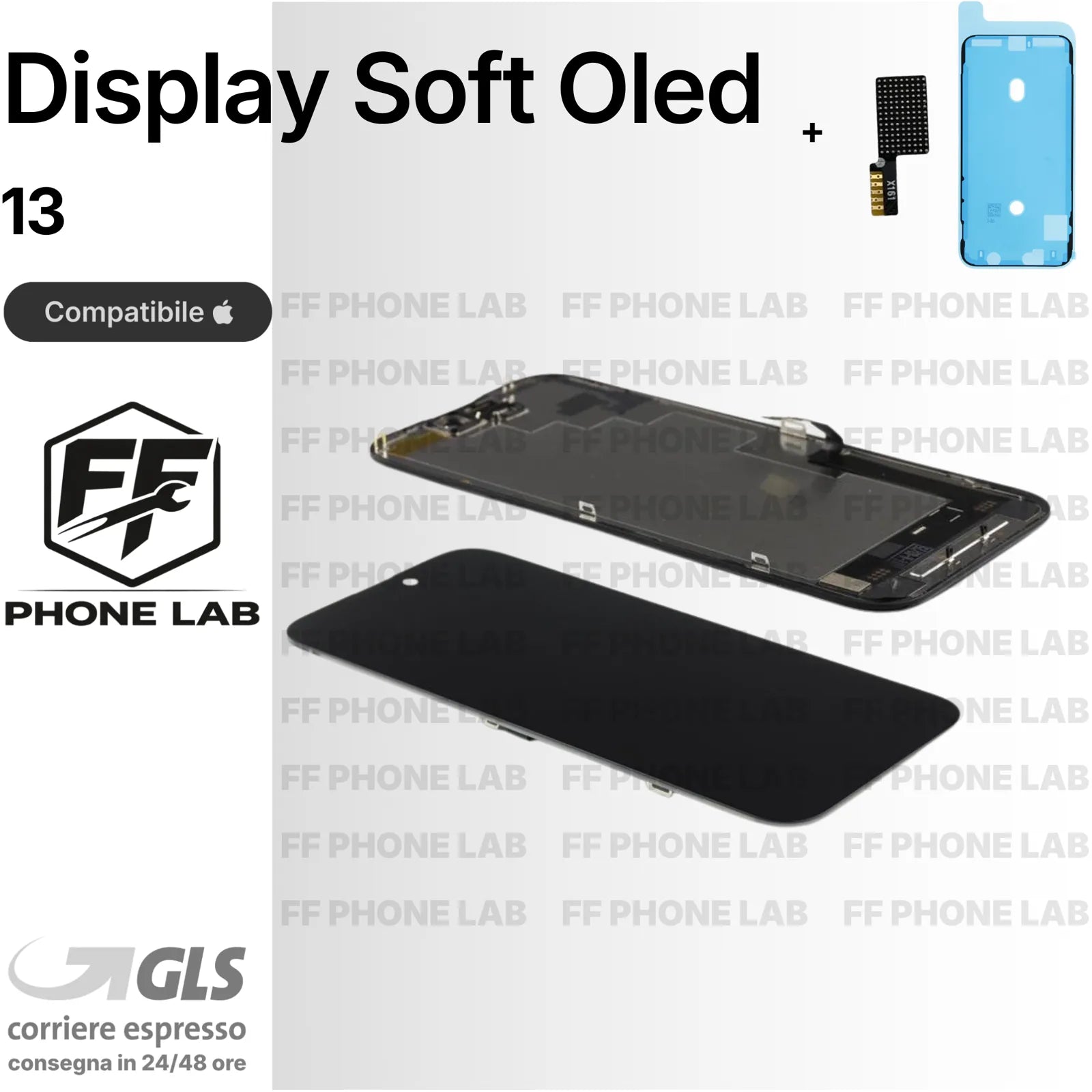 DISPLAY APPLE IPHONE 13 SOFT OLED PARI ORIGINALE SCHERMO TOUCH + ADESIVO